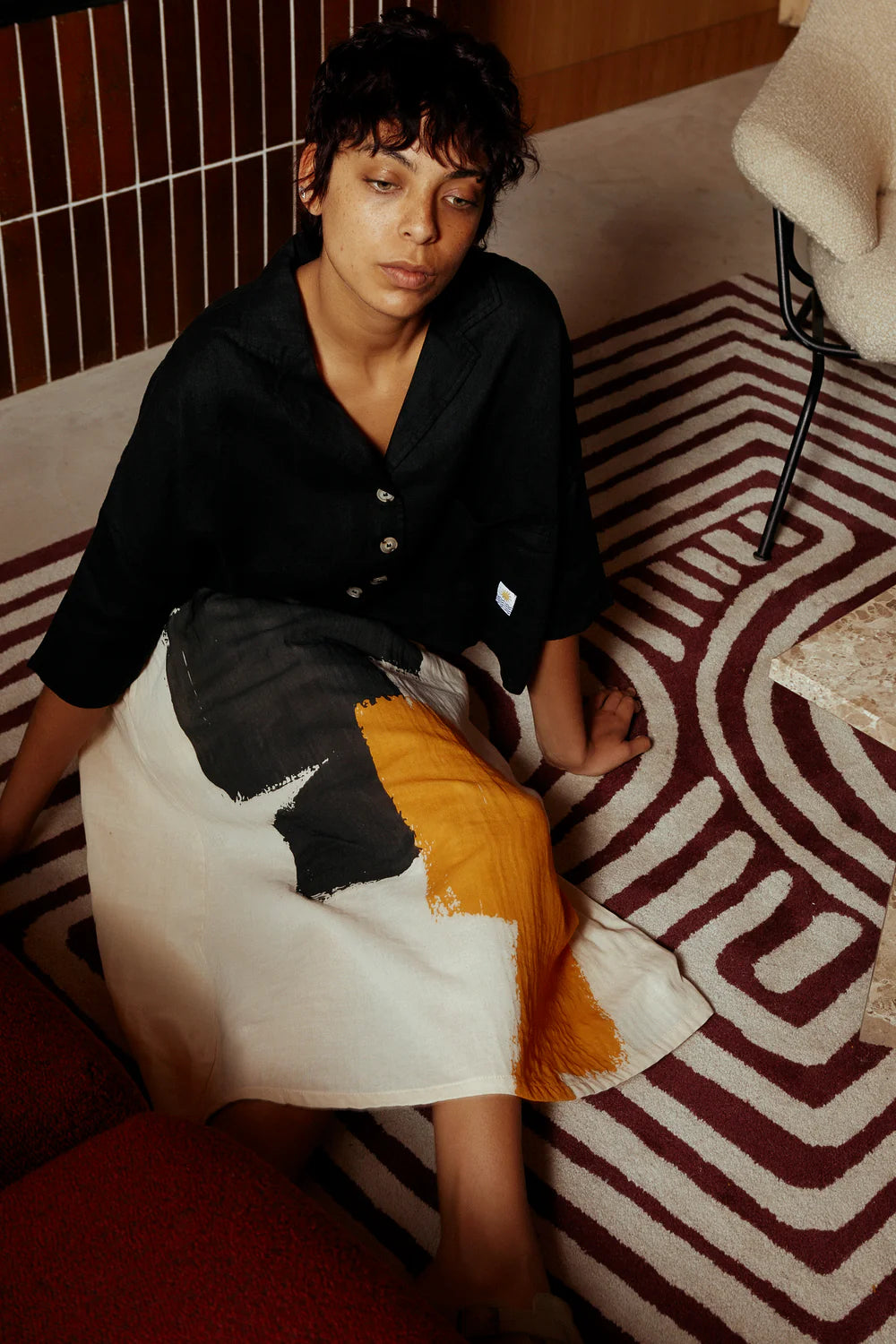 L.F. Markey Maxim Linen Shirt // Black