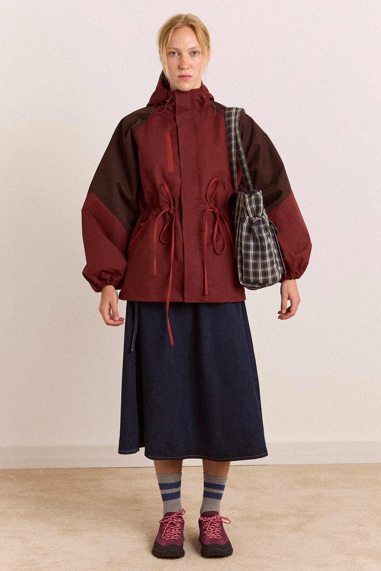 Damson Madder Liu Shower Proof Raincoat // Burgundy