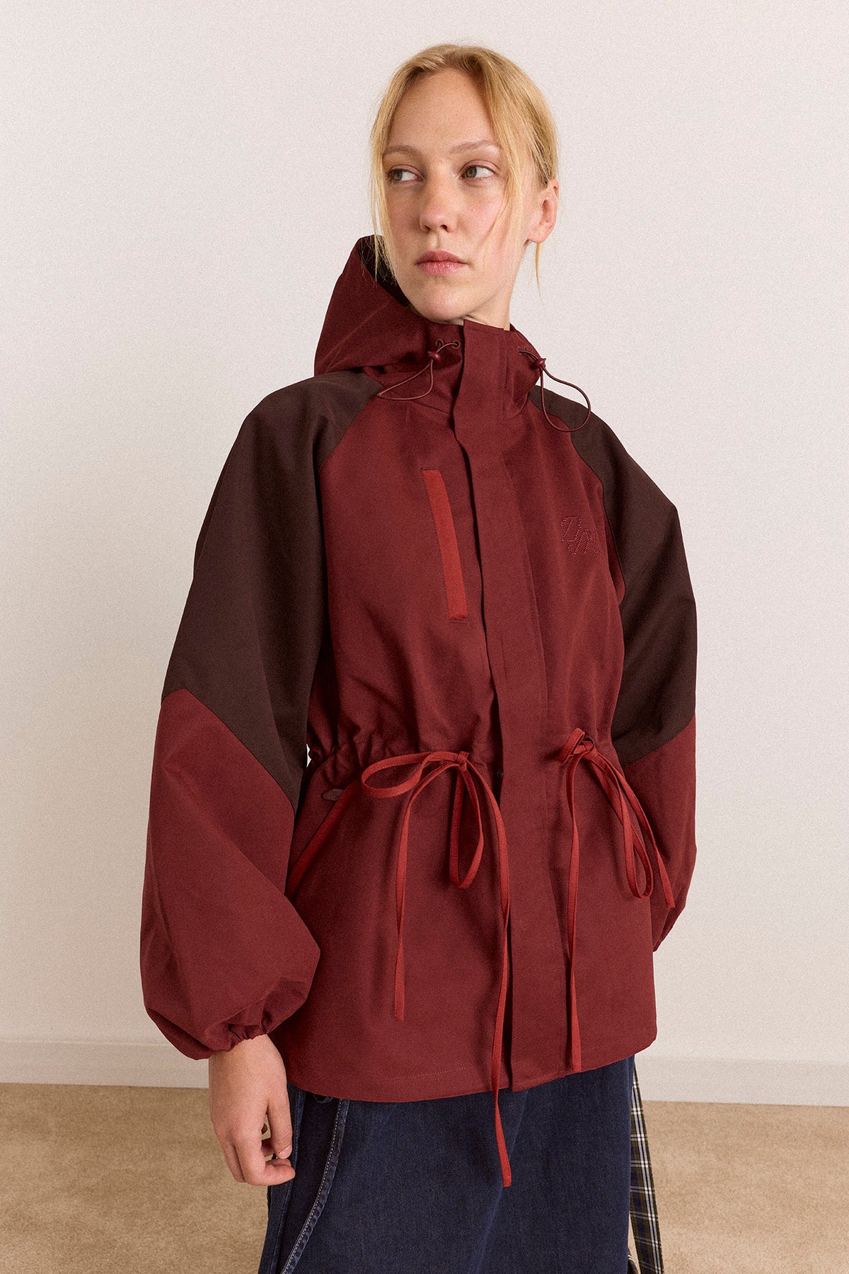 Damson Madder Liu Shower Proof Raincoat // Burgundy