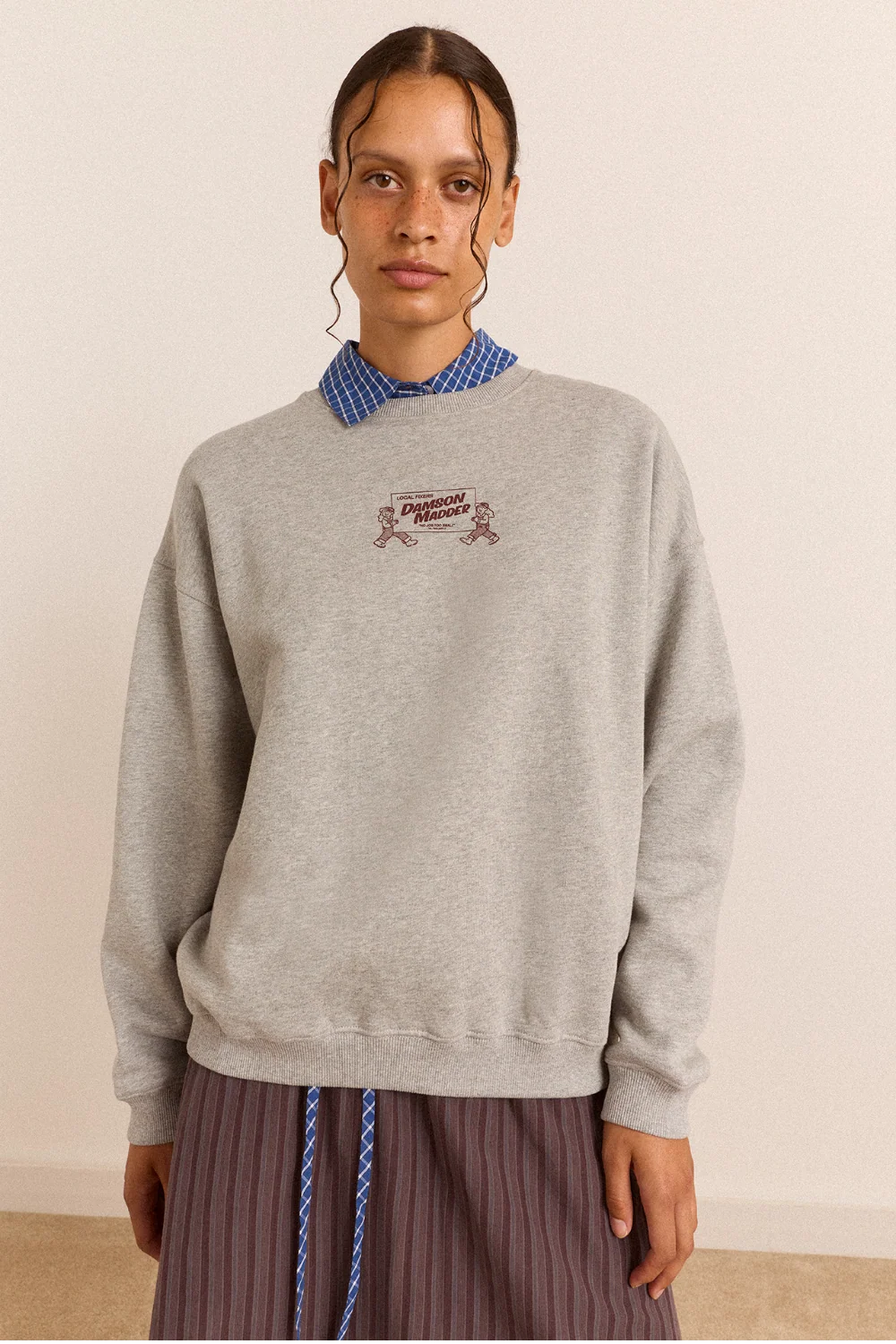 Damson Madder Local Fixers Sweatshirt // Grey