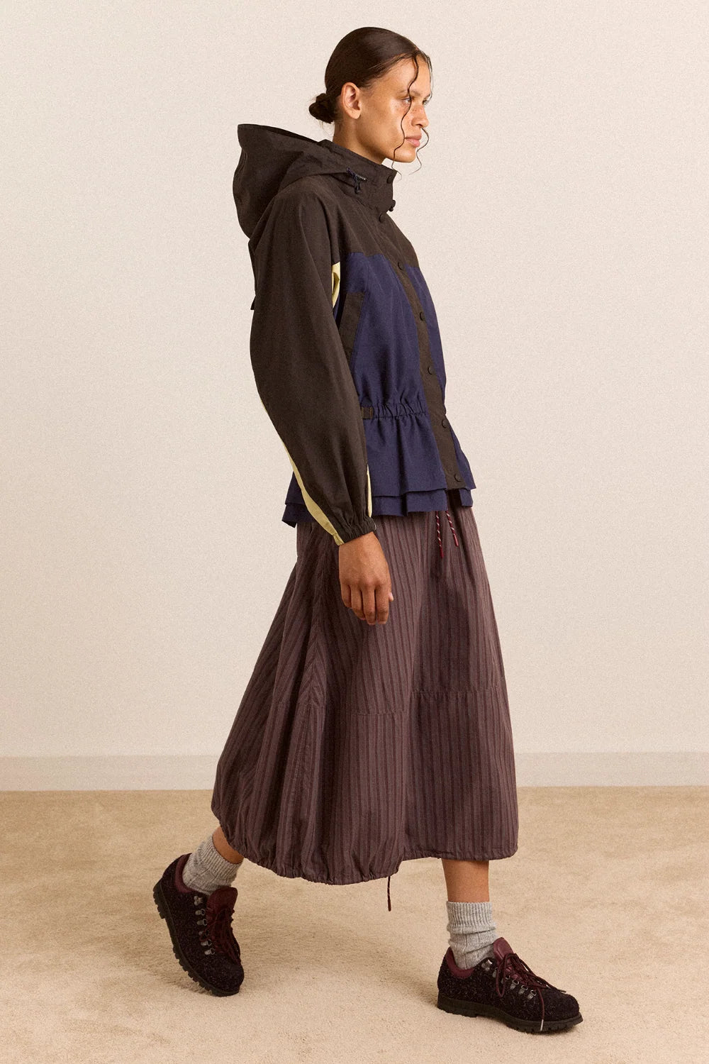 Damson Madder Athena Raincoat // Navy Sage Check