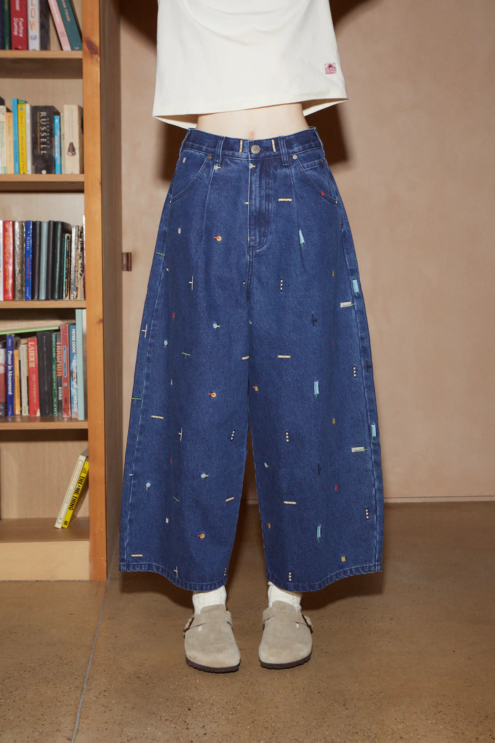 L.F. Markey Mason Jean Embroidered // Puzzle Embroidery