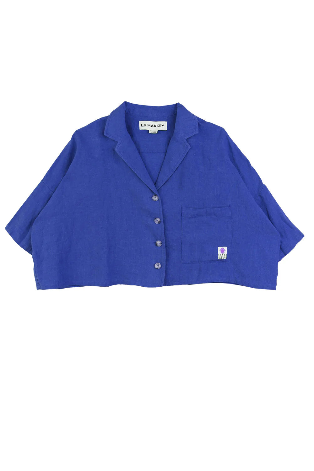 L.F. Markey Maxim Linen Shirt // Cobalt