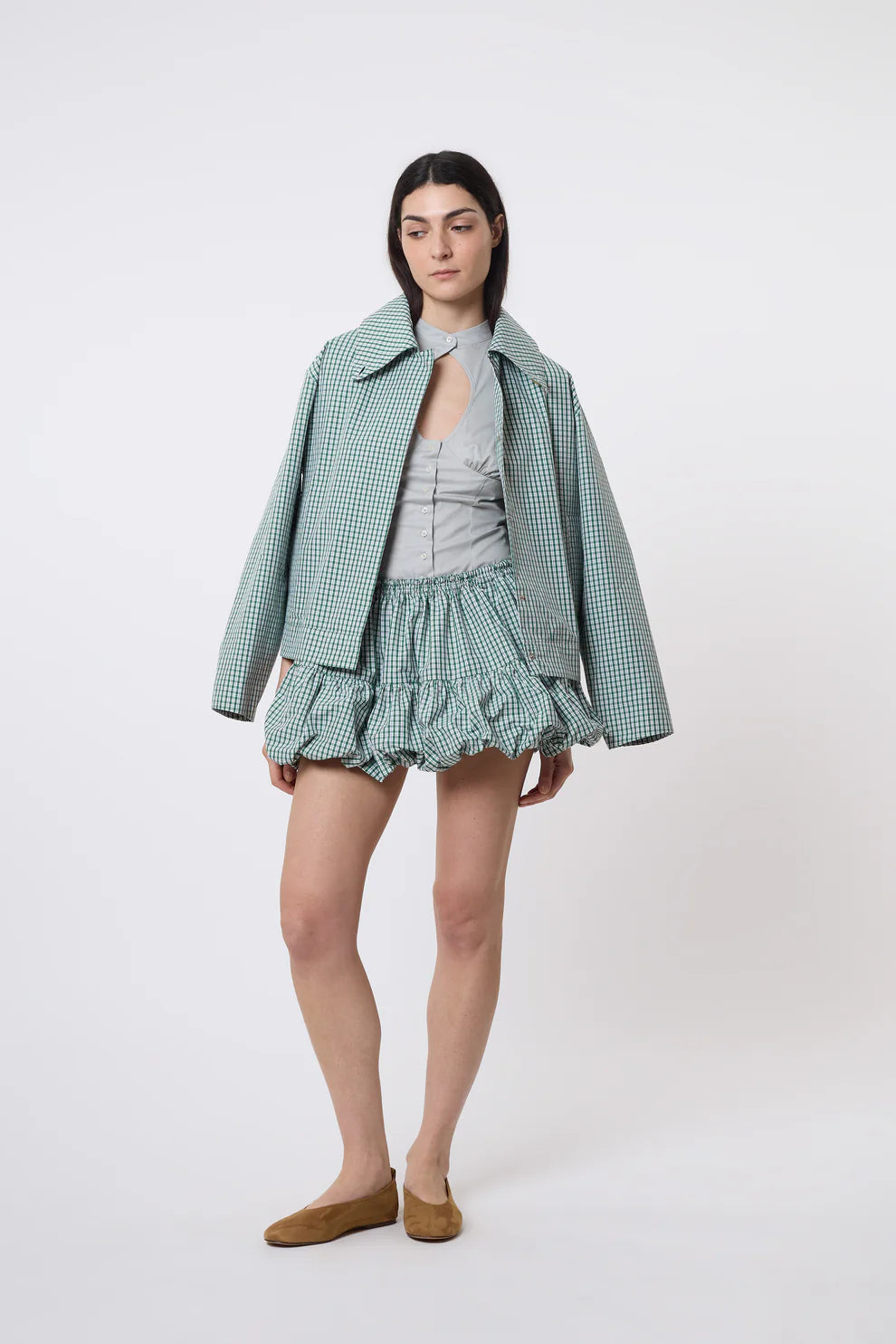 Catheclisma Miel Skirt // Green Vichy