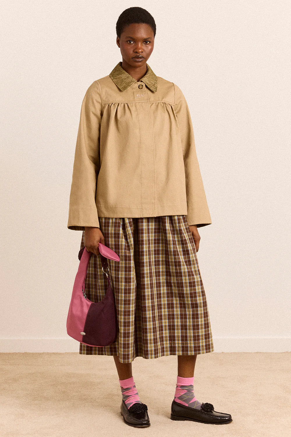 Damson Madder Mini Mercedes Reversible Coat // Lace