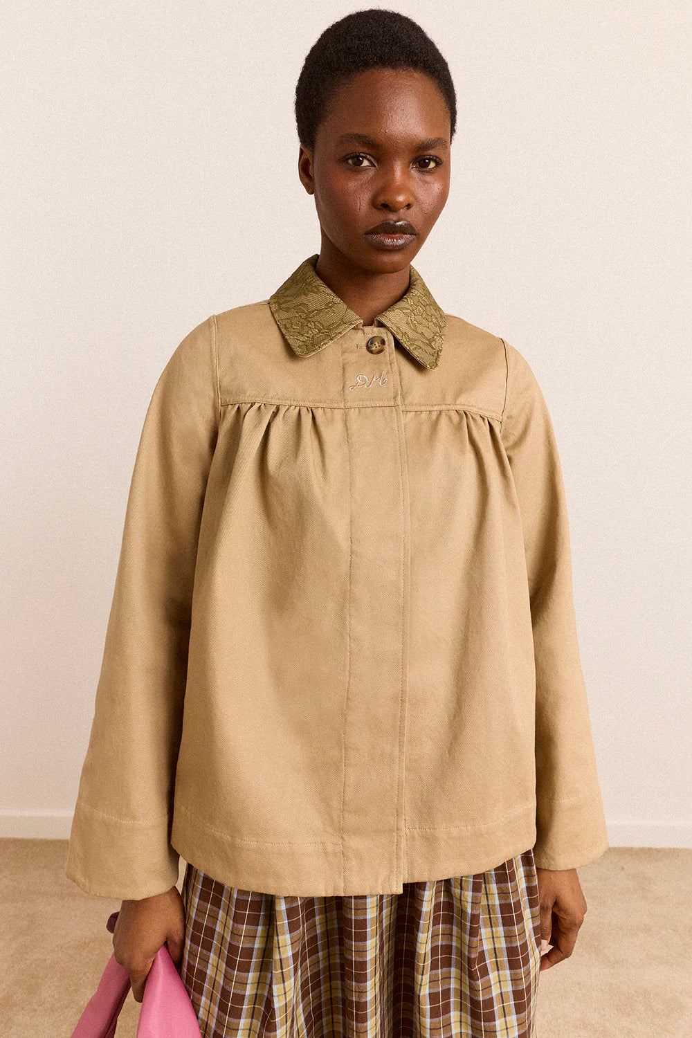 Damson Madder Mini Mercedes Reversible Coat // Lace
