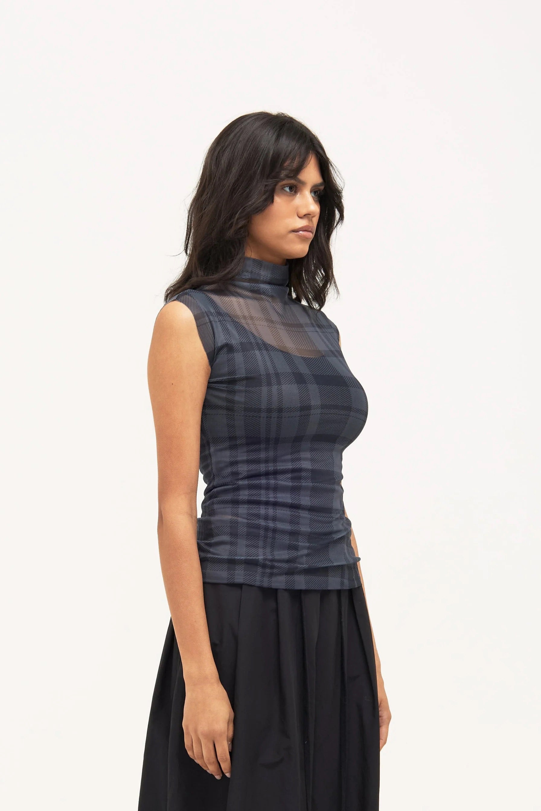 Verner Mesh Square Skivvy // Plaid