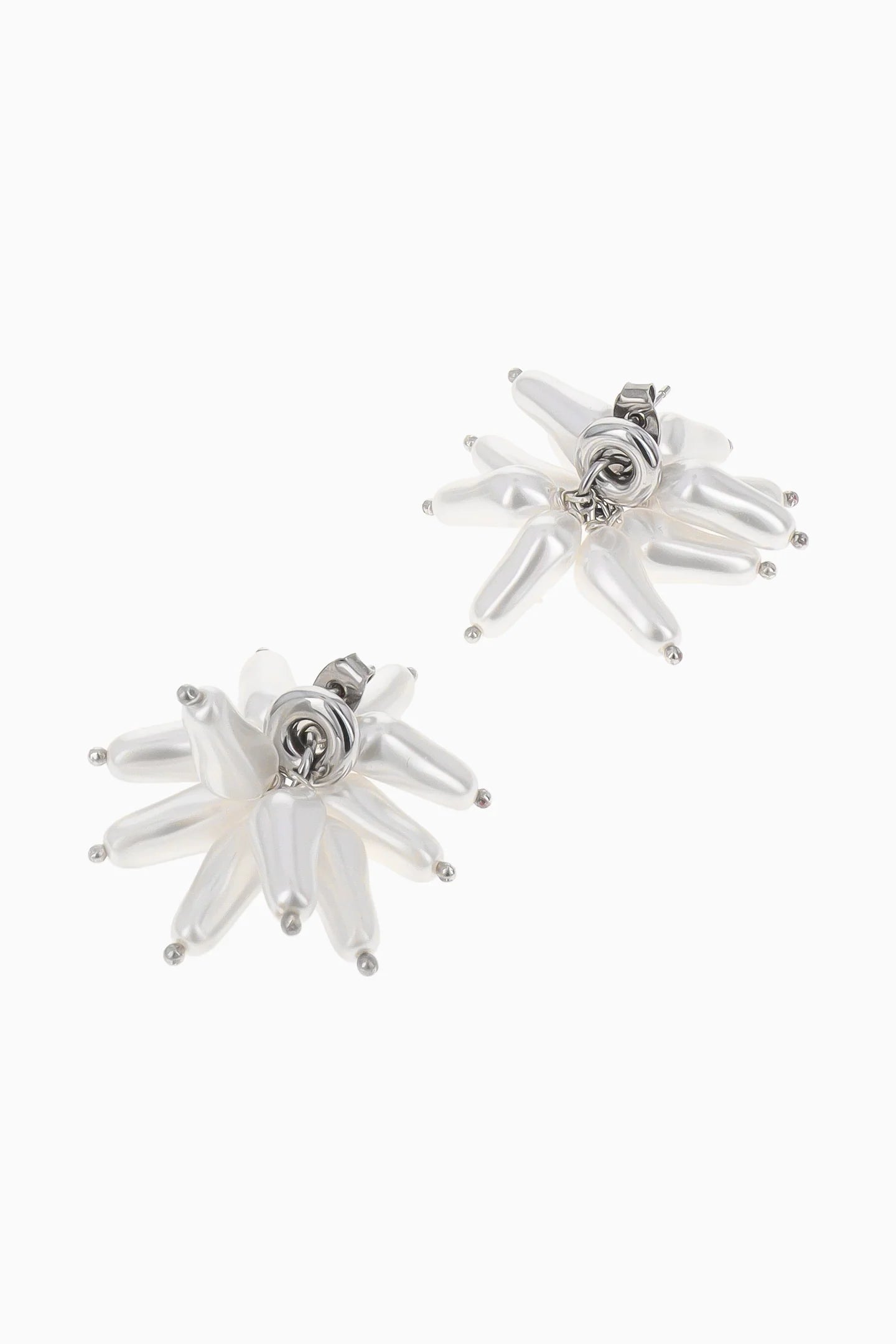Justine Clenquet Moon Earrings // Silver & Pearl