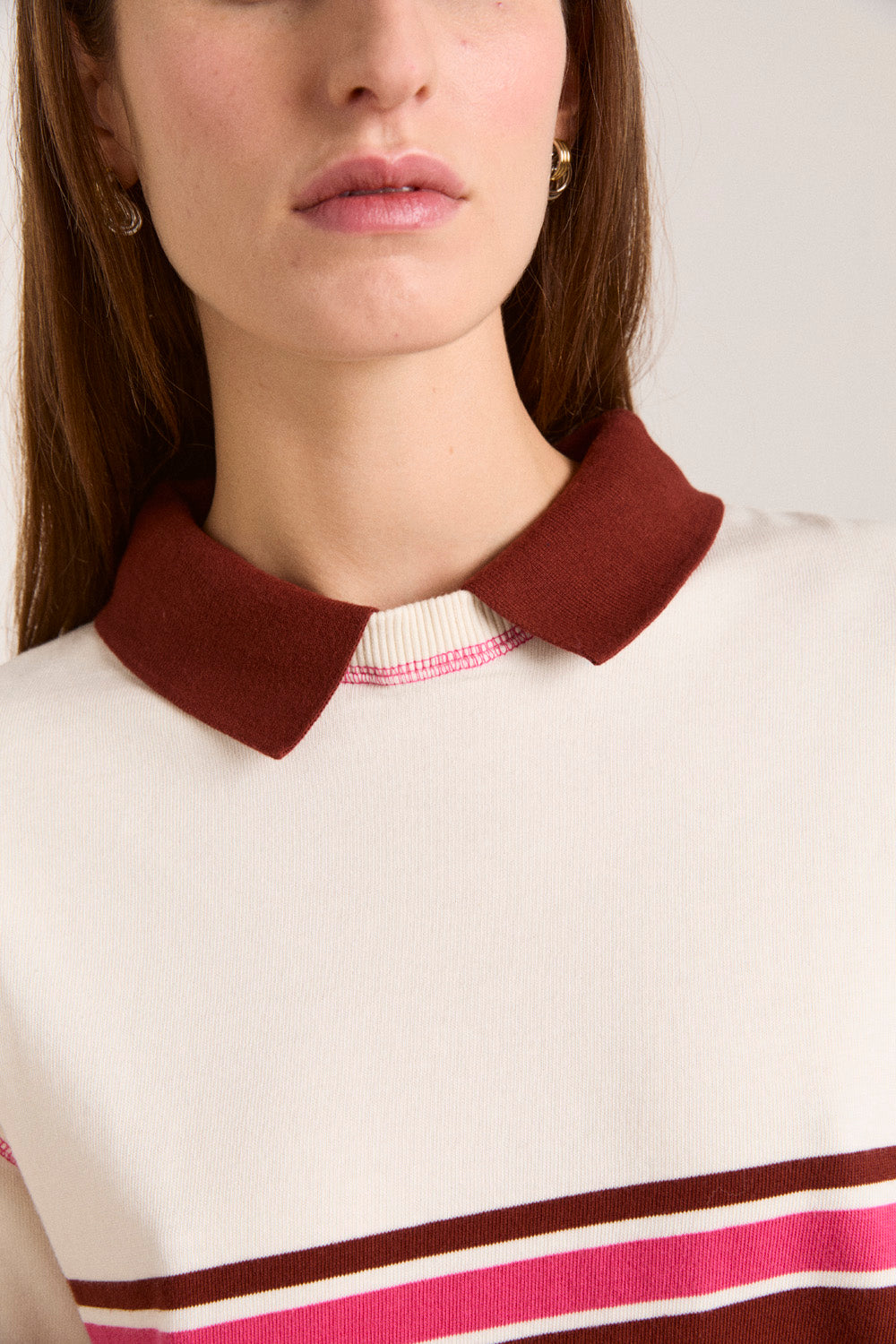 Damson Madder Olina Stripe Rugby // Ecru