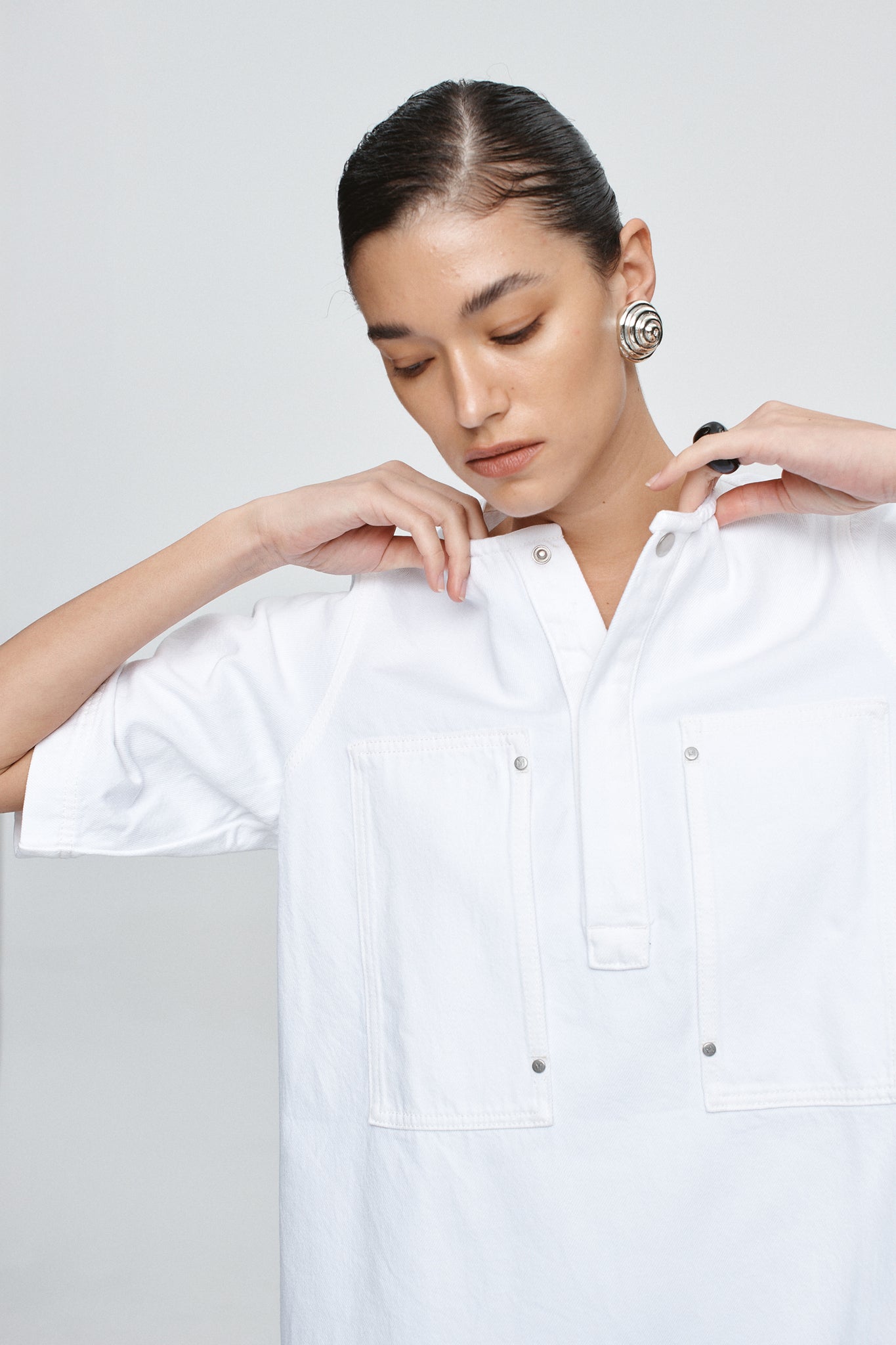 Marle Patch Pocket Dress // Blanc