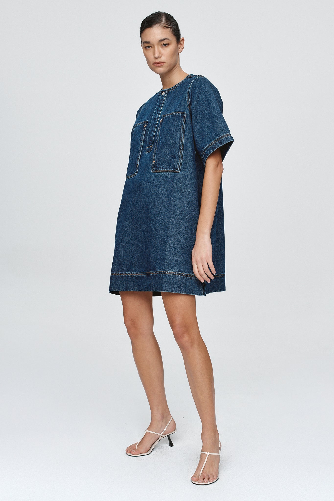 Marle Patch Pocket Dress // Classic Blue