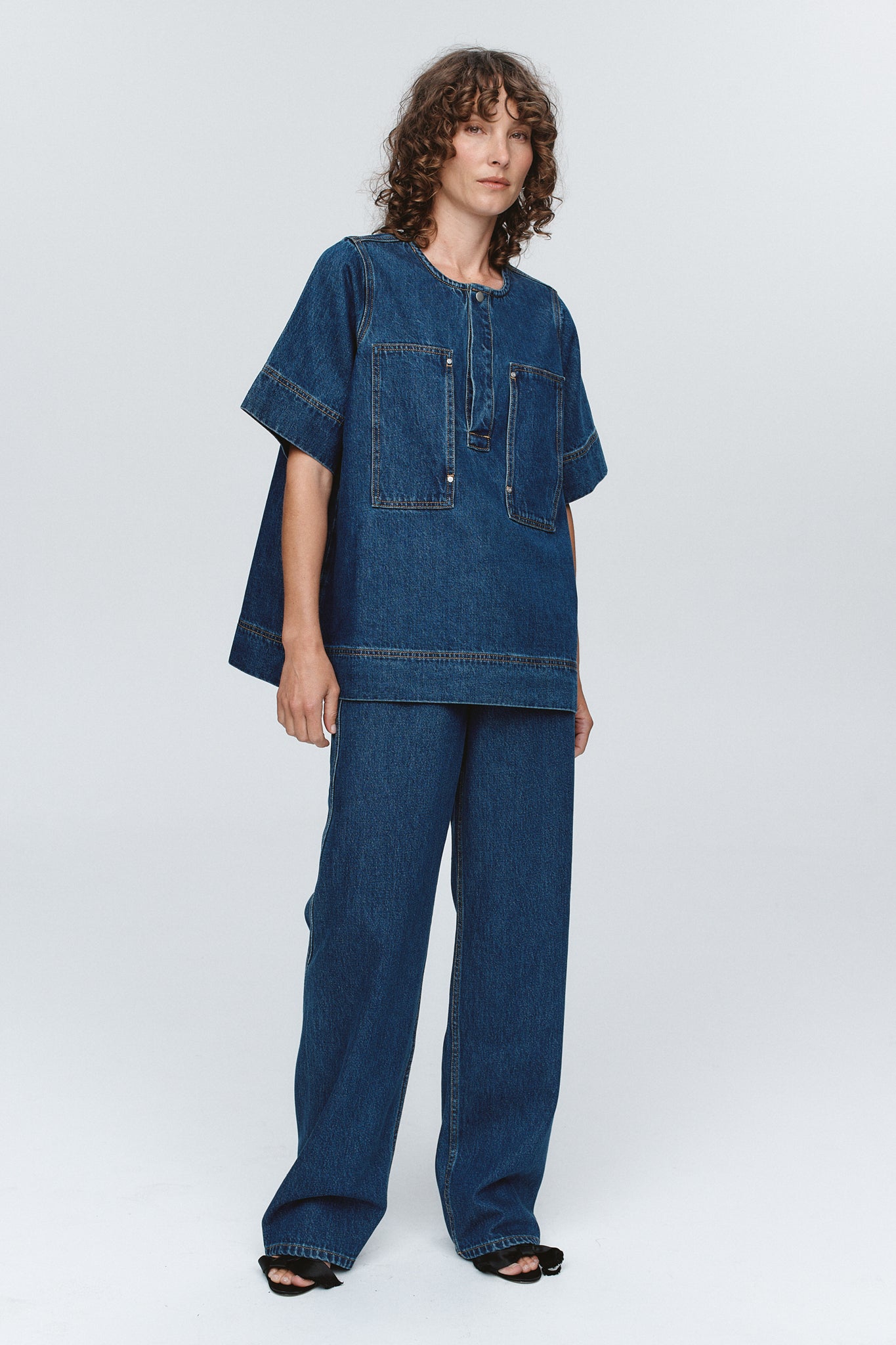 Marle Patch Pocket Shirt // Washed Indigo