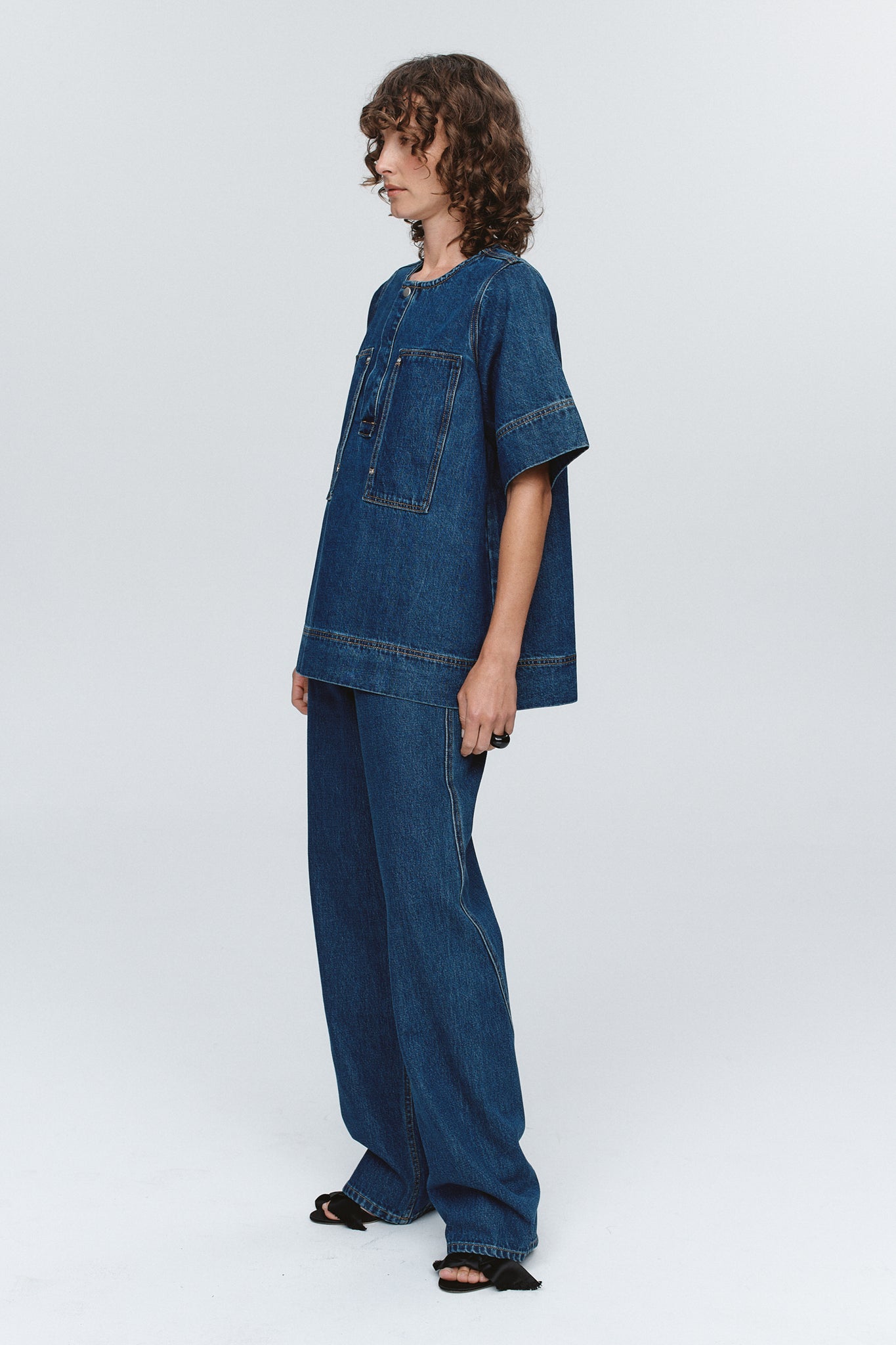 Marle Patch Pocket Shirt // Washed Indigo