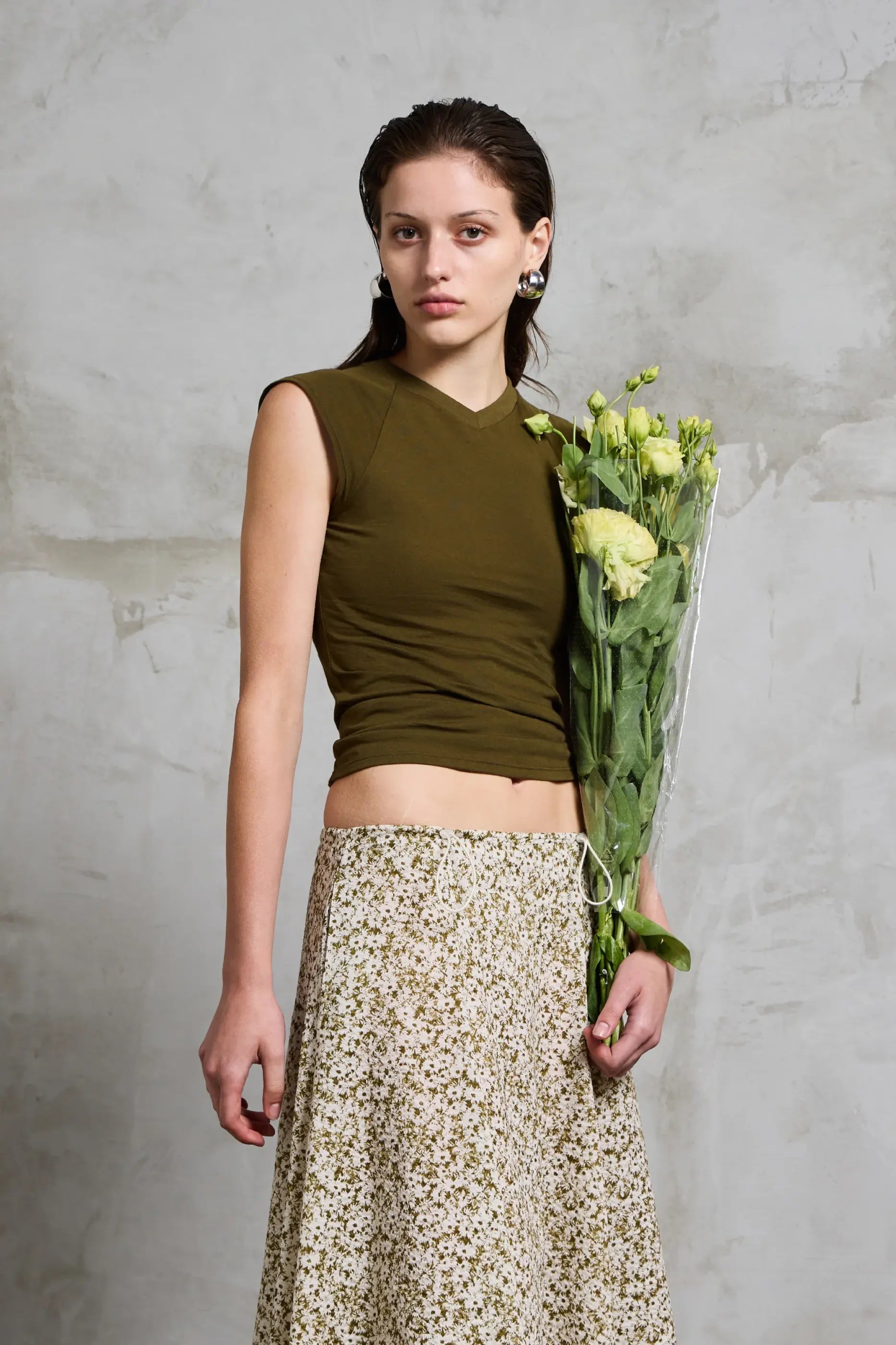 PV Beam V-Neck Tee // Seaweed
