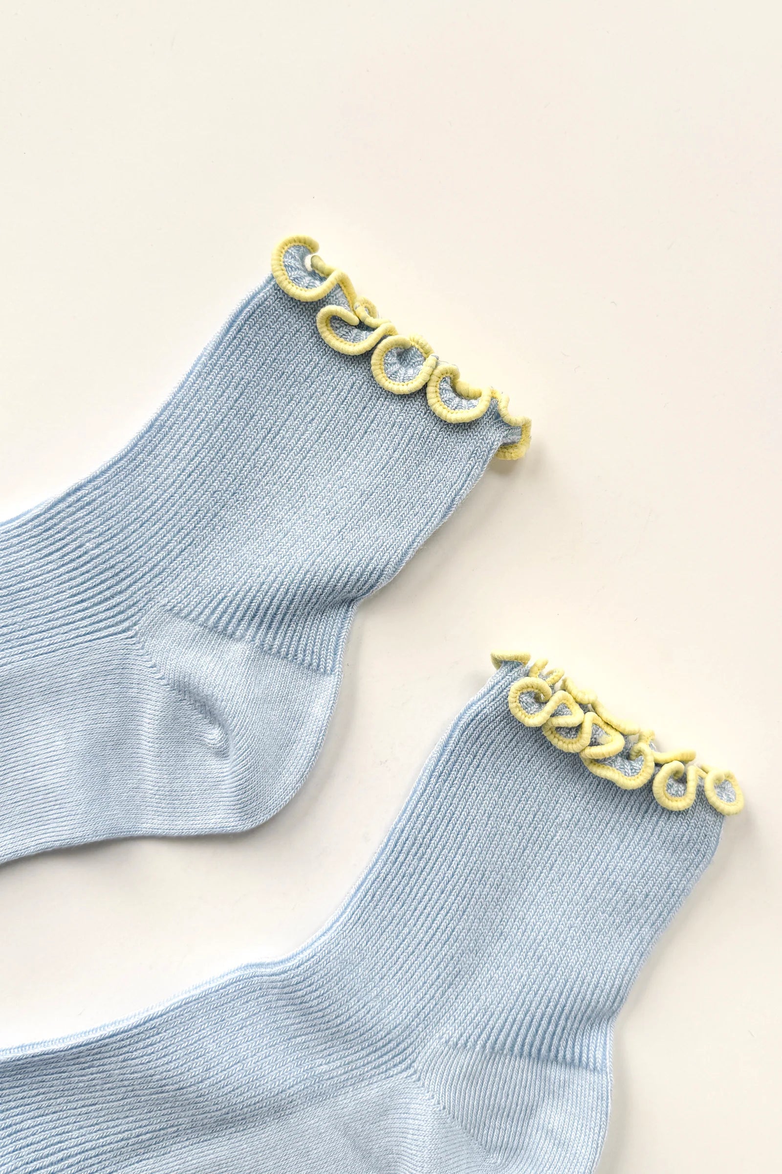 Le Bon Shoppe The Petite Ruffled Modal Socks // Baby Blue, Yellow