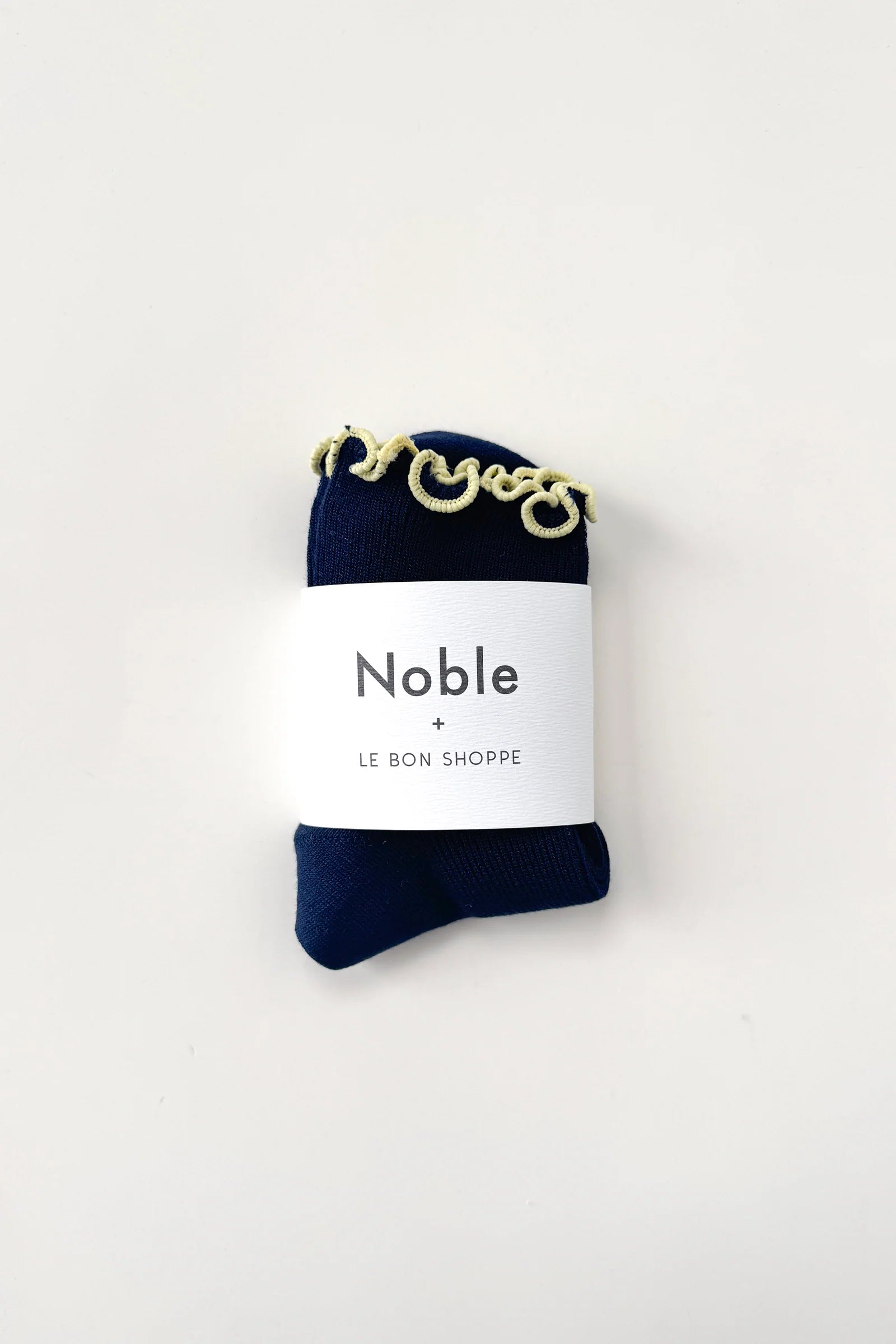 Le Bon Shoppe The Petite Ruffled Modal Socks // Navy, Butter