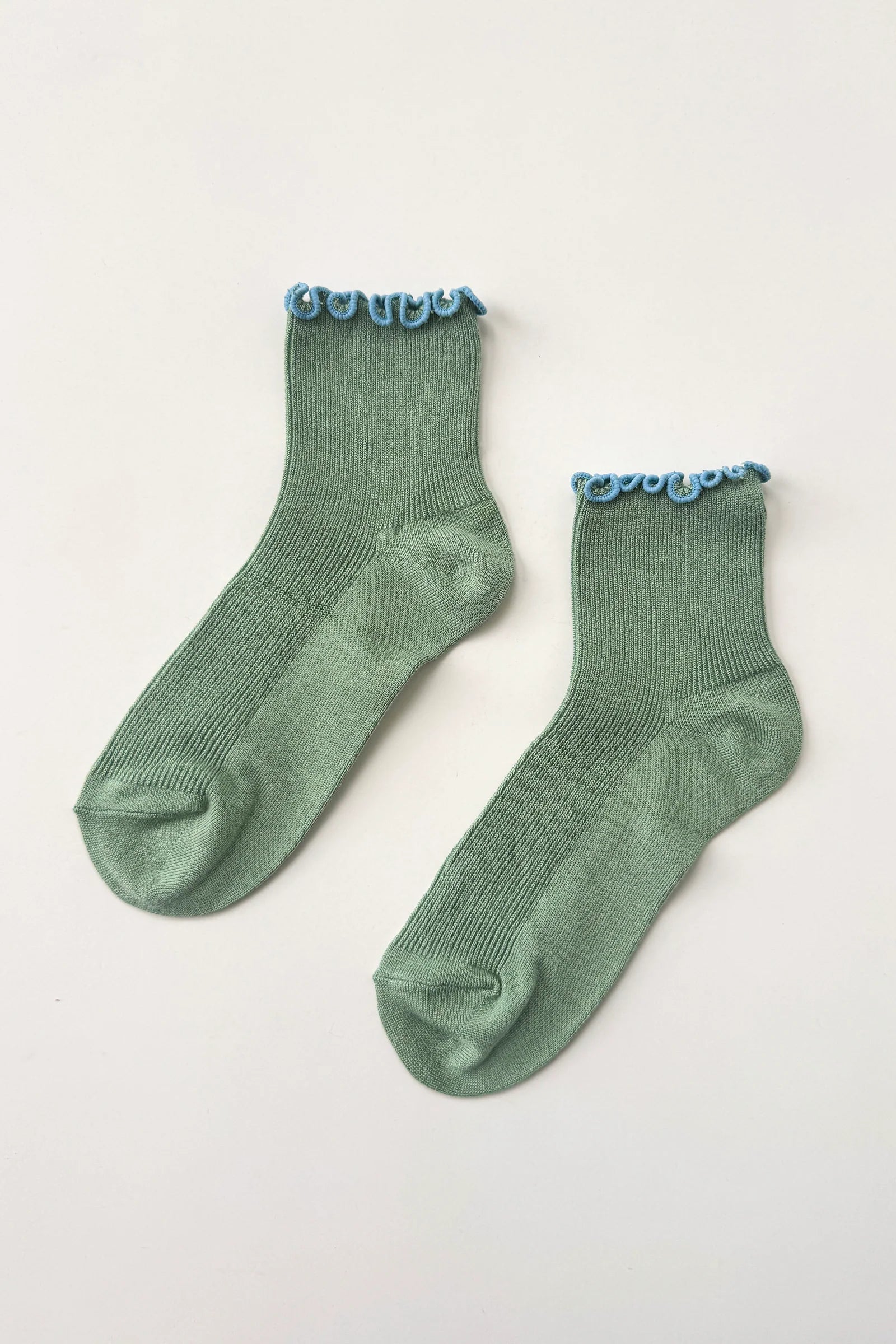 Le Bon Shoppe The Petite Ruffled Modal Socks // Sea glass, Powder Blue