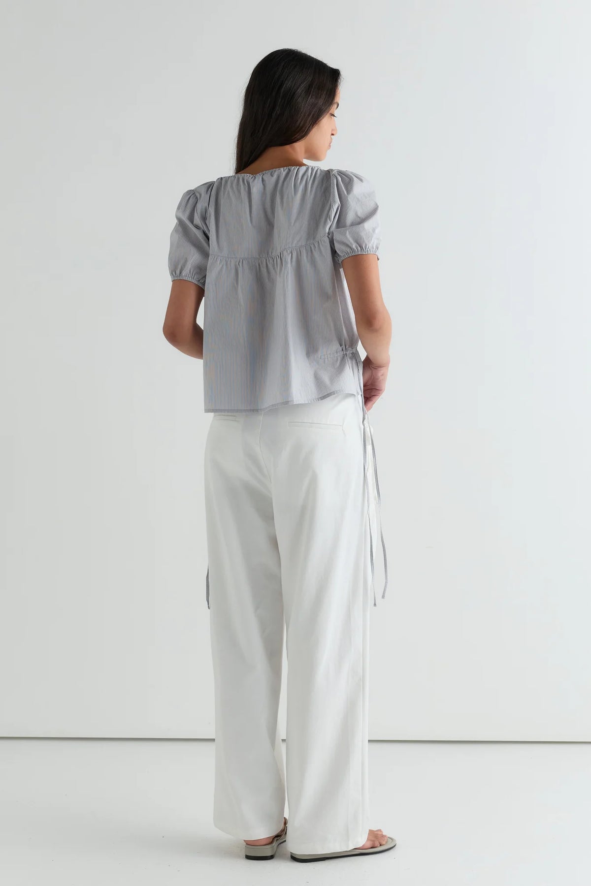 Deiji Studios Cinched Pocket Pant // White