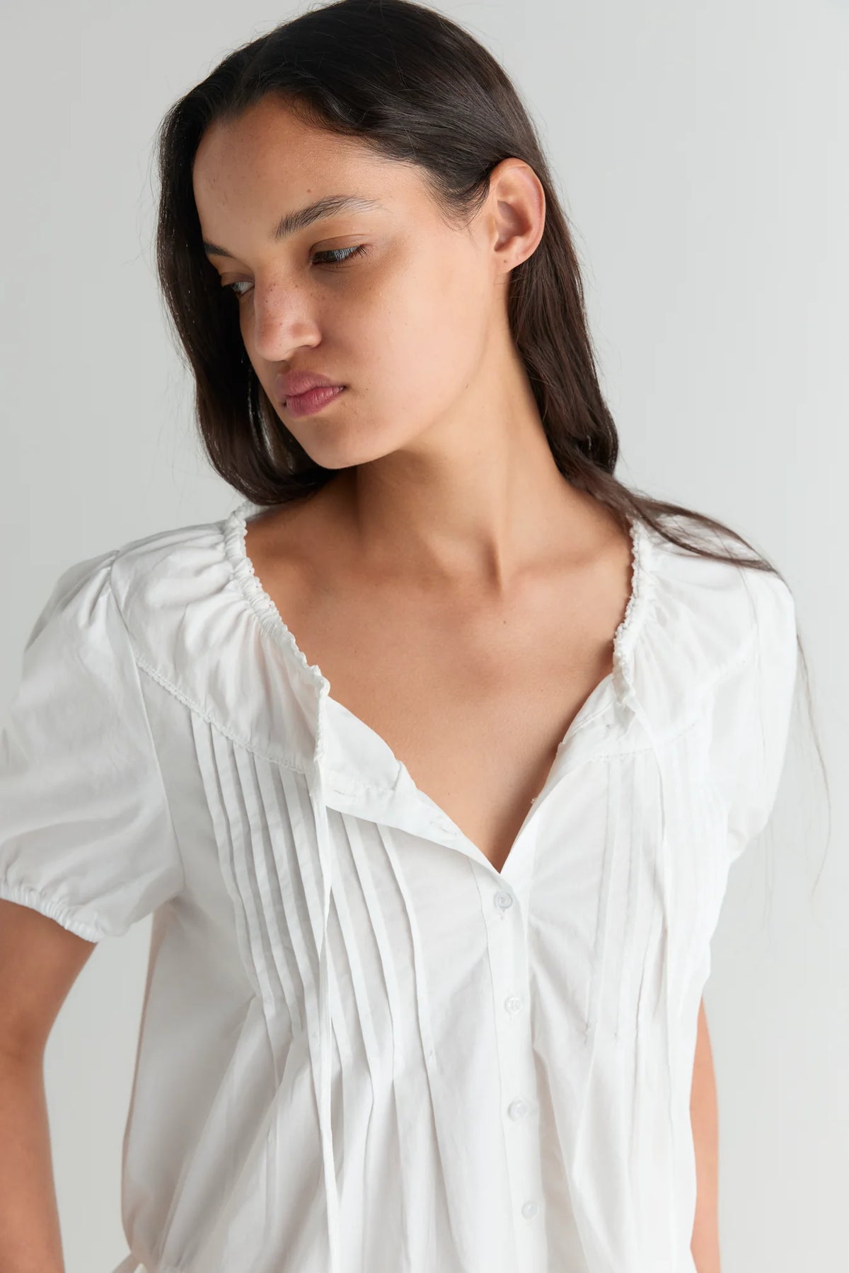 Deiji Studios Blouse Top // White