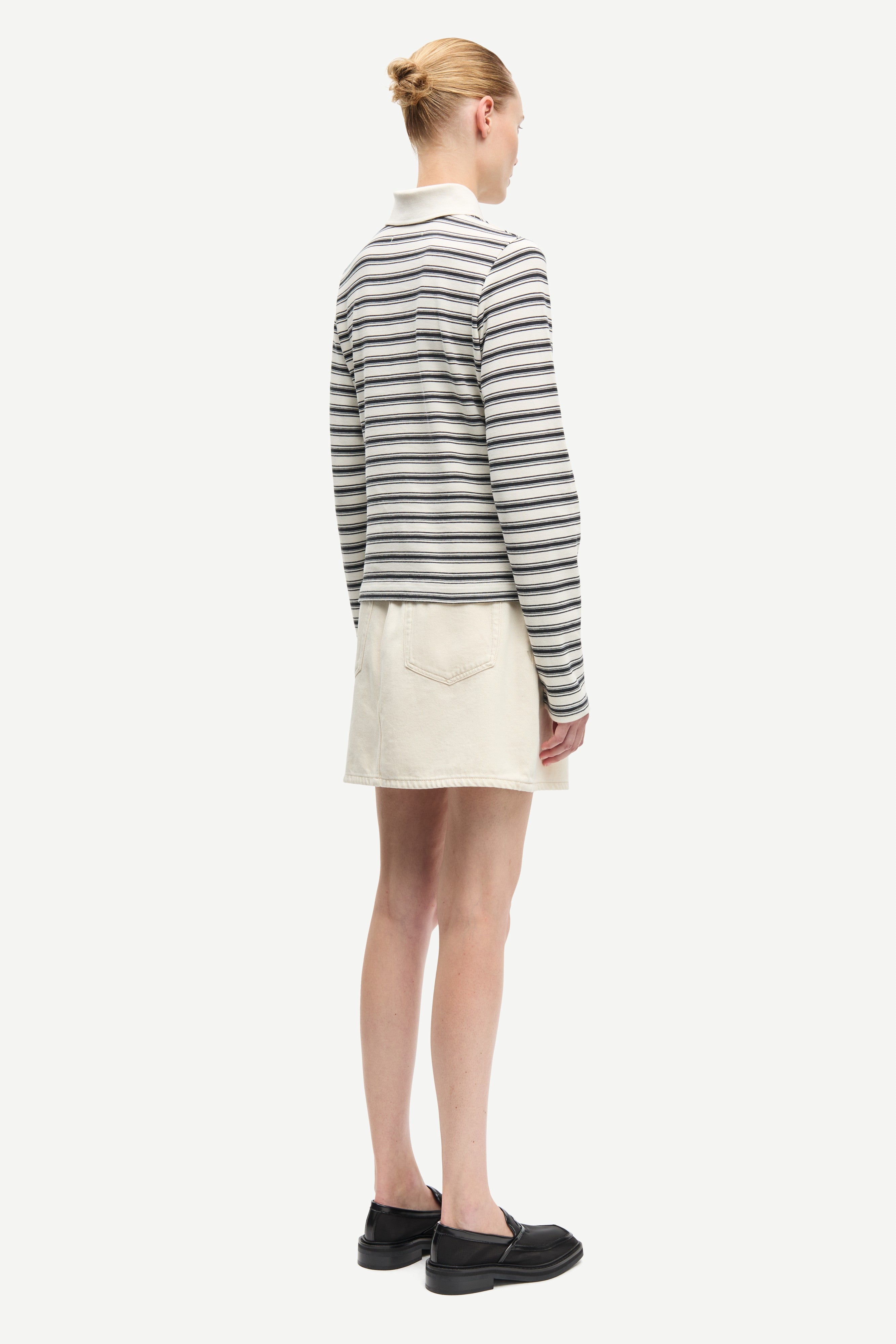 Samsøe Samsøe Sadonell LS Polo // Egret Stripe