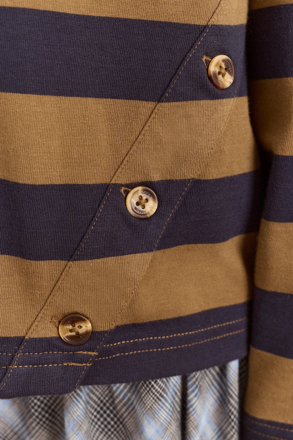Damson Madder Scottie L/S Tee // Olive Stripe