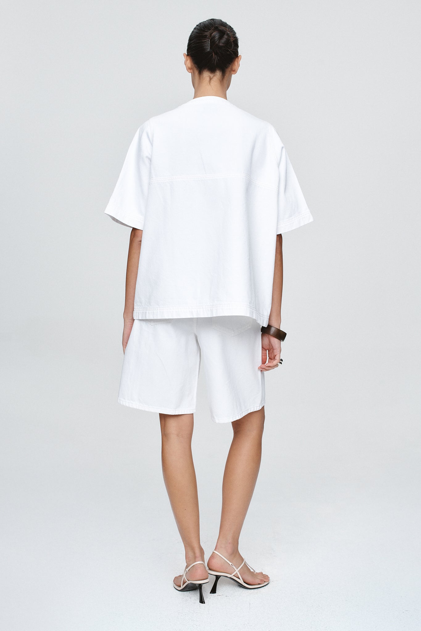 Marle Short Sleeve Seam Shirt // Blanc