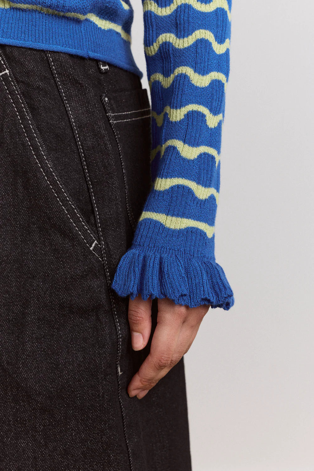 Damson Madder Silvia Polo Jumper // Blue, Mint