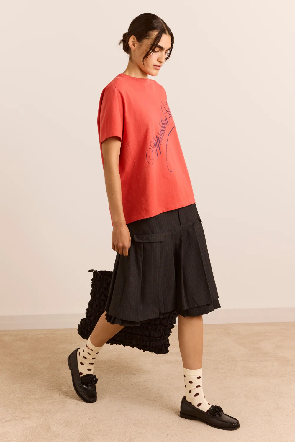 Damson Madder Savannah Double Layered Skirt // Pinstripe