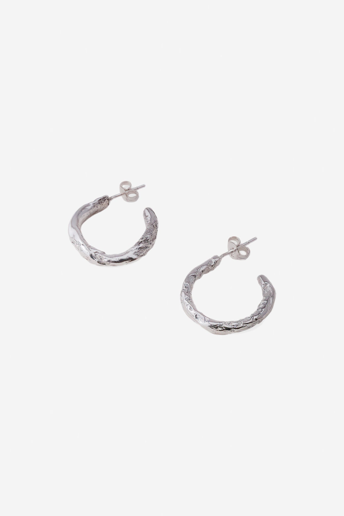 Tilda Small Stoned Hoops // Silver