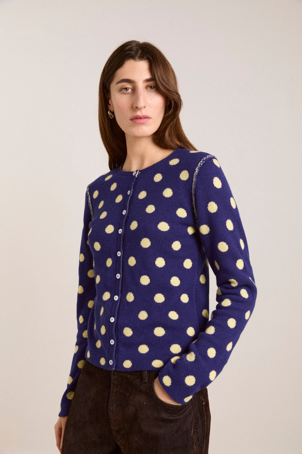 Damson Madder Tabitha Reversible Cardigan // Spot