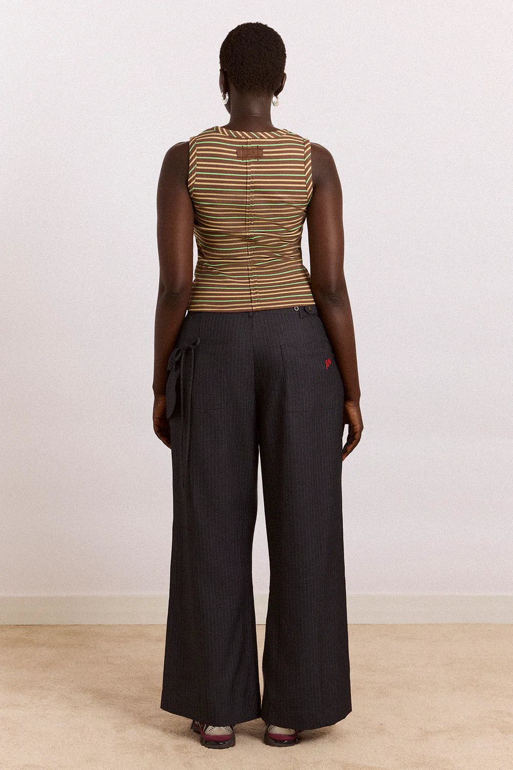 Damson Madder Tatianna Trouser // Pinstripe Navy