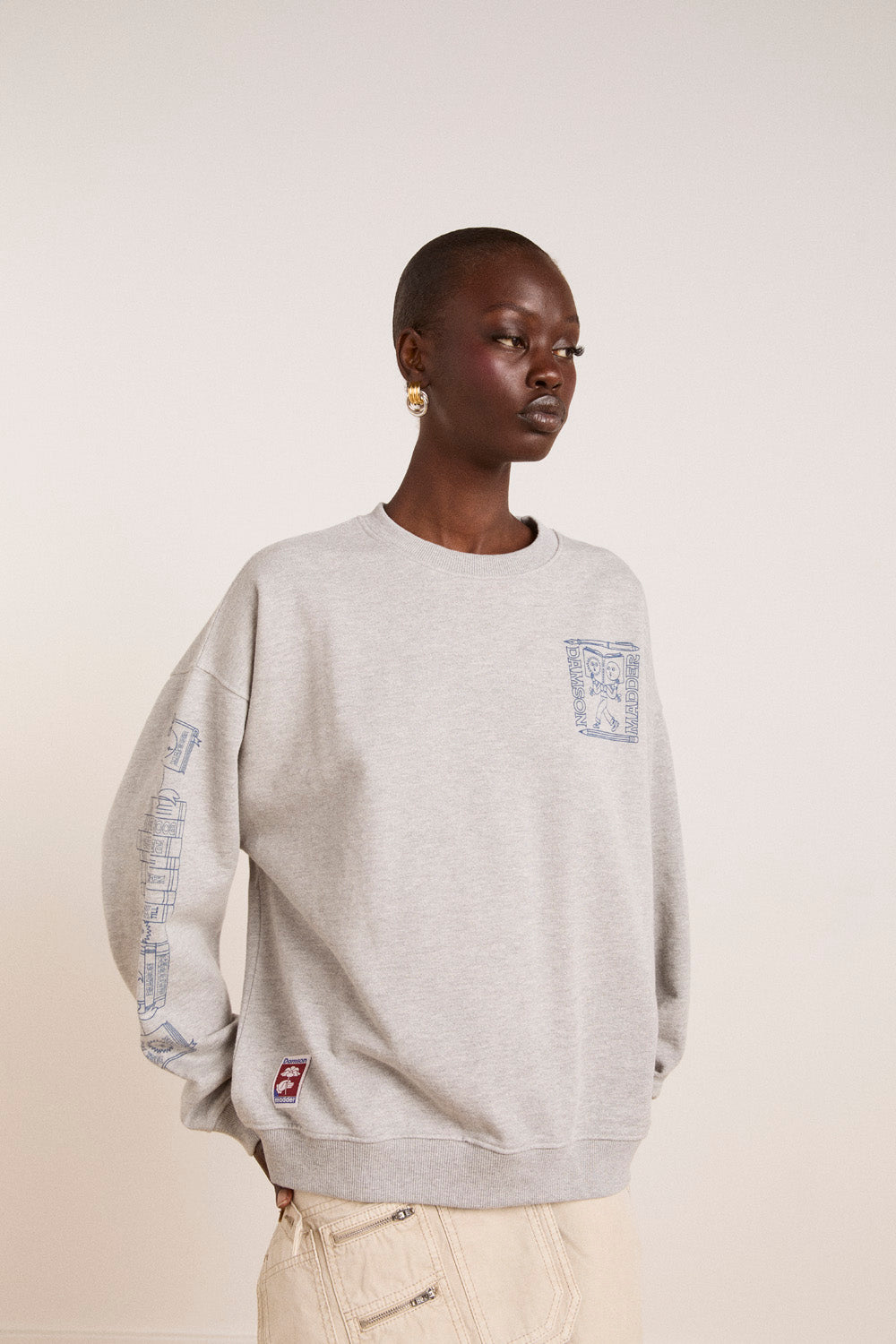 Damson Madder The Reader Sweatshirt // Grey