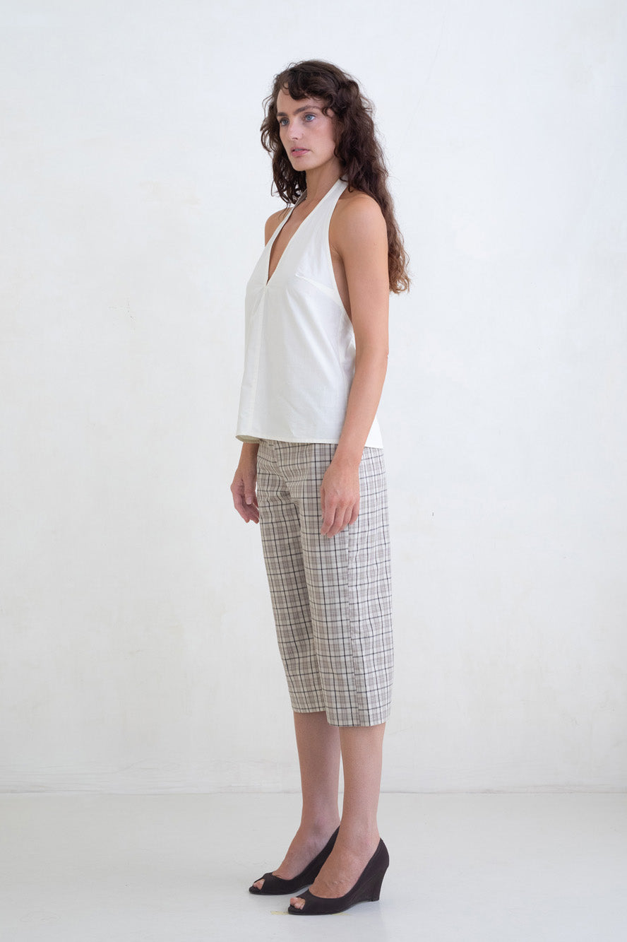 Belle Anna Miller Capri // Brown Plaid