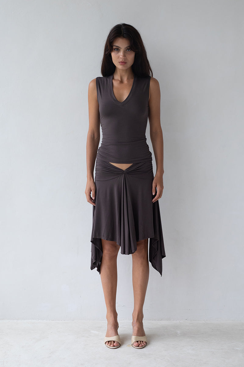 Belle Anna Morning Top // Dark Brown