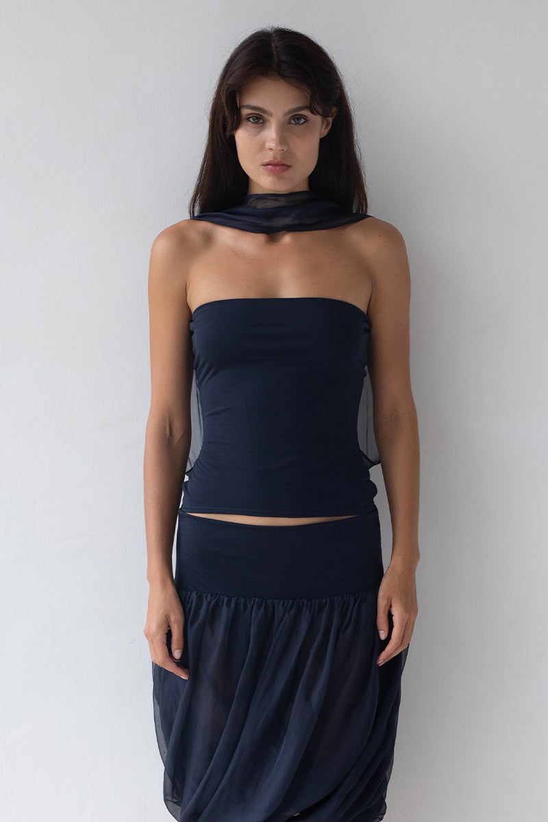 Belle Anna Shadow Top // Navy