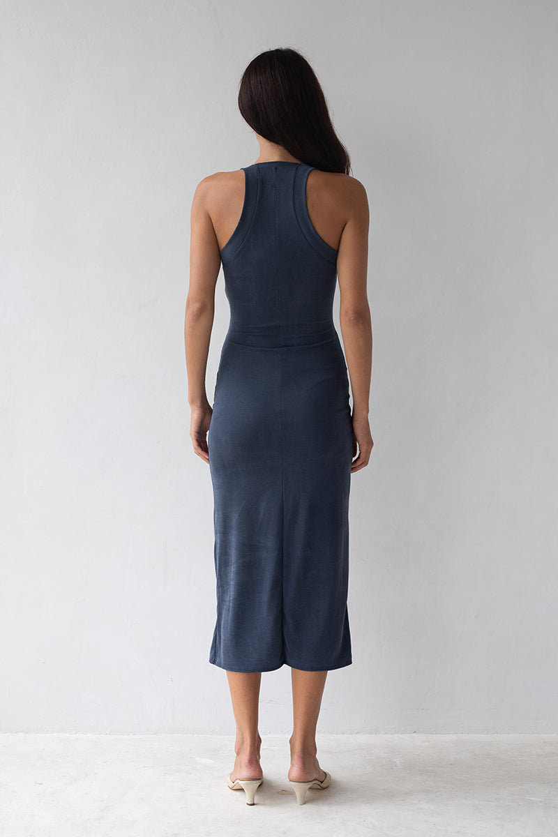 Belle Anna Cascade Dress // Navy