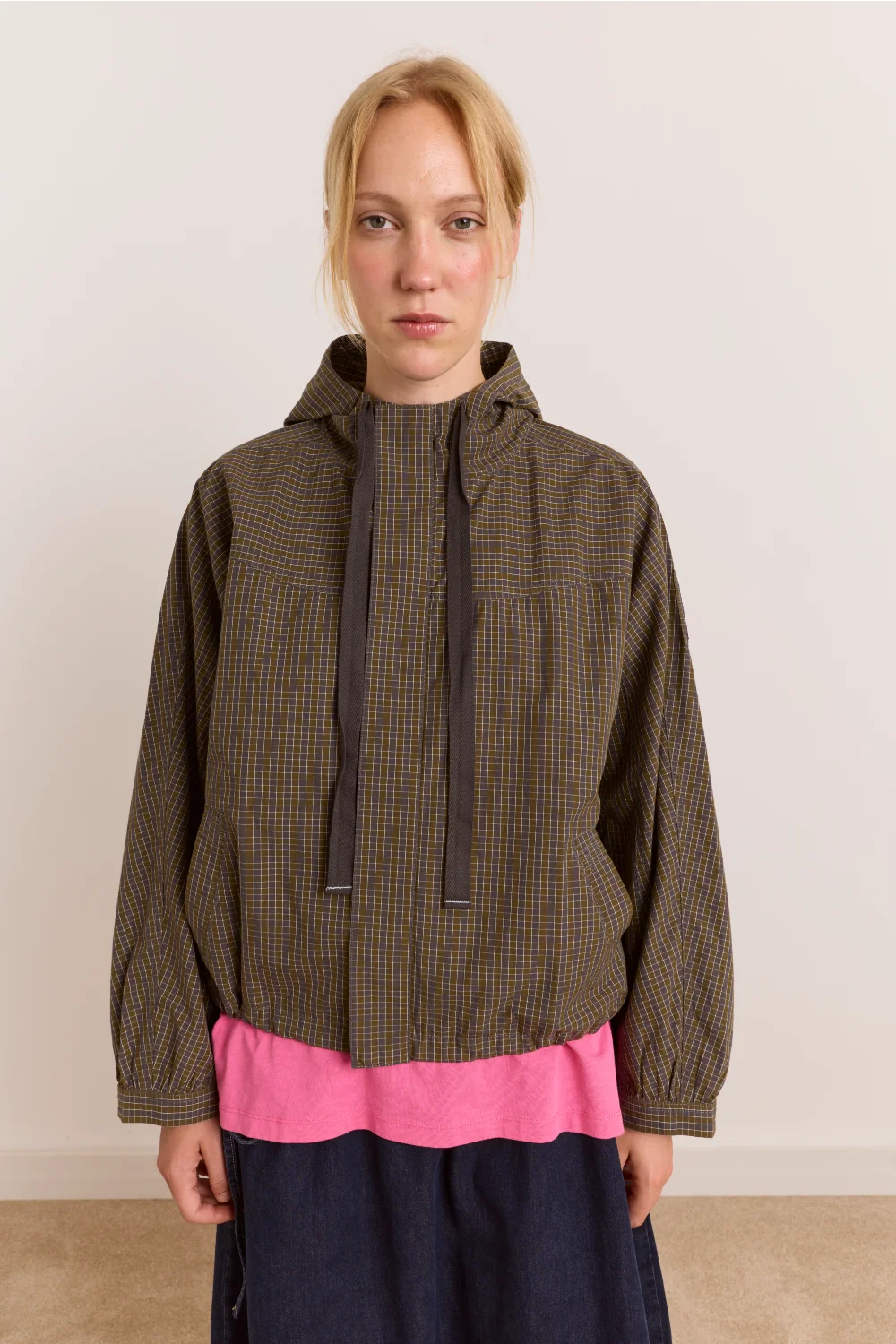 Damson Madder Blake Hooded Top // Orion Check