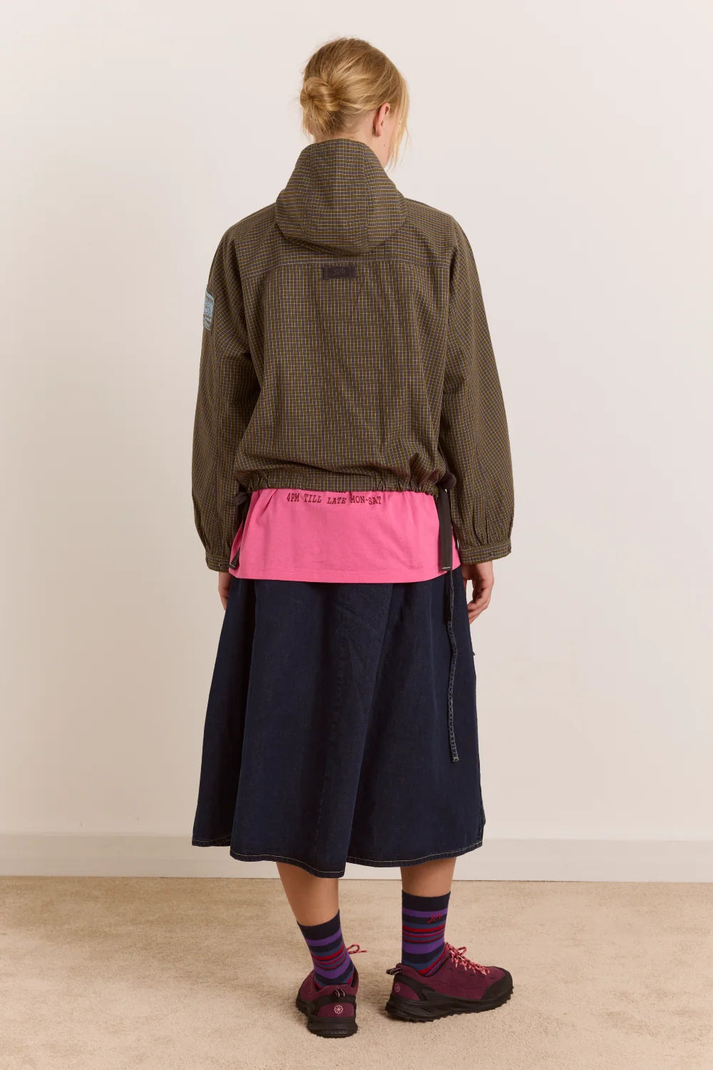 Damson Madder Blake Hooded Top // Orion Check
