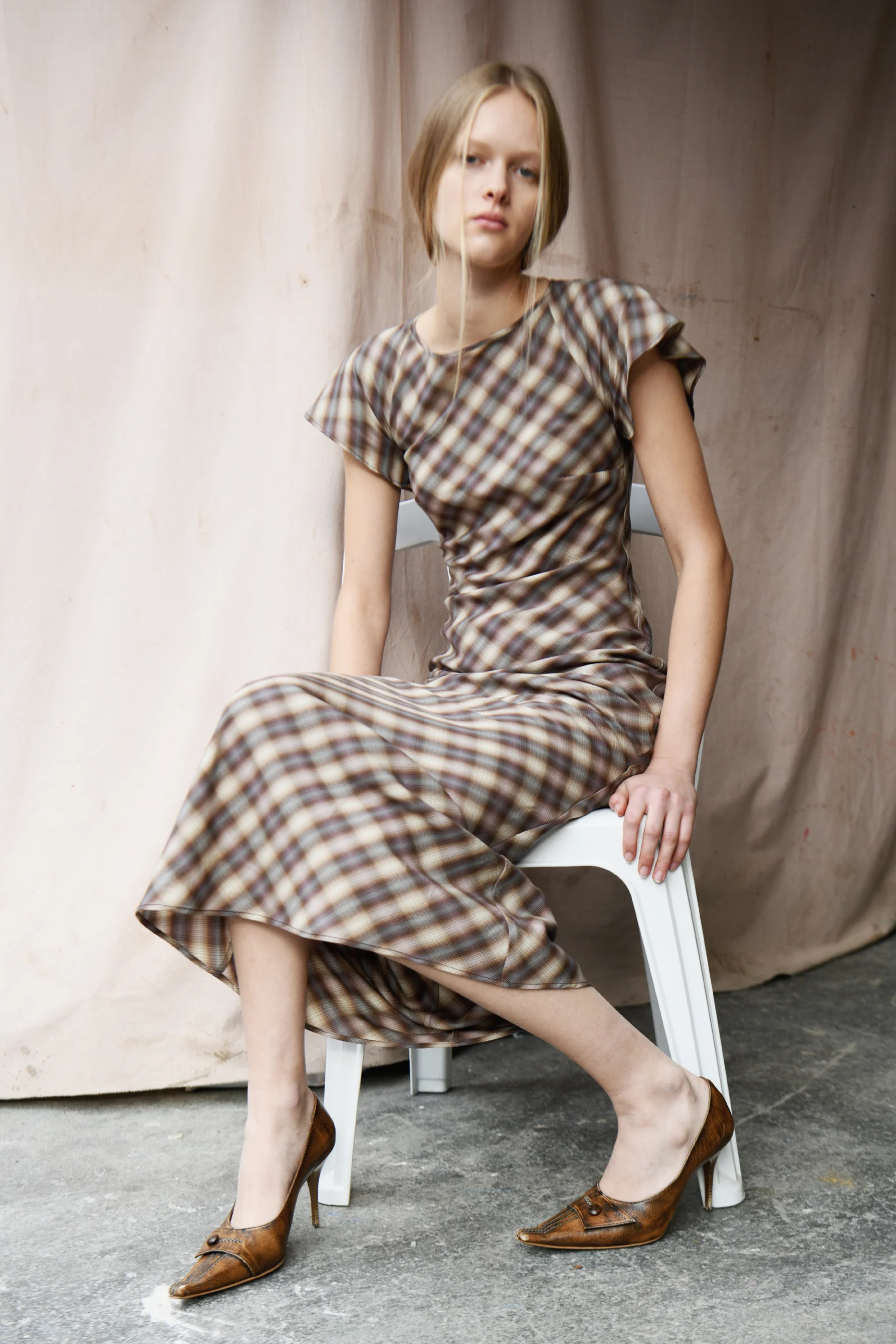 PV Enmesh Dress // Blur Check