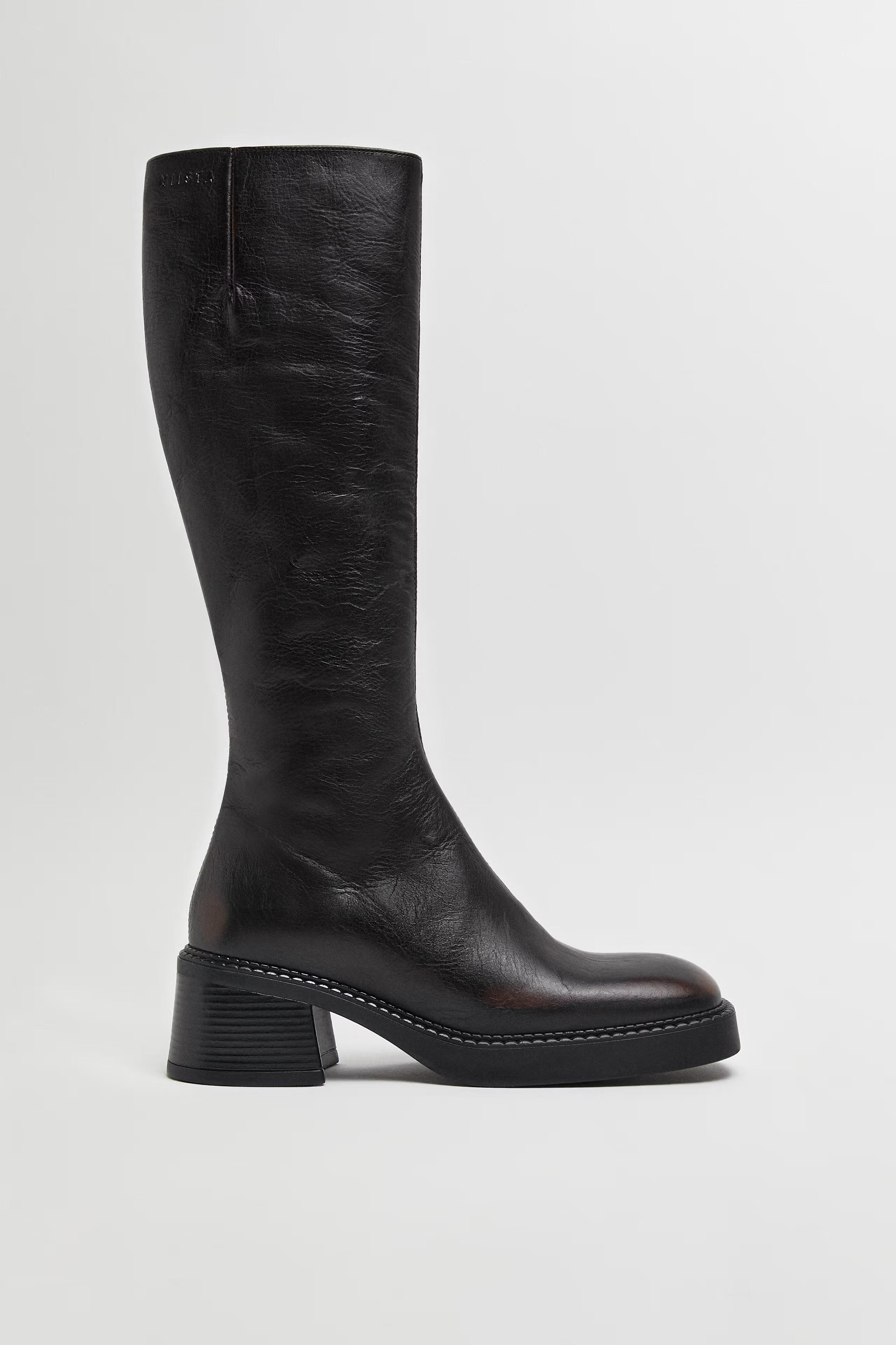Miista Yumi Pull Boots // Brushed Brown