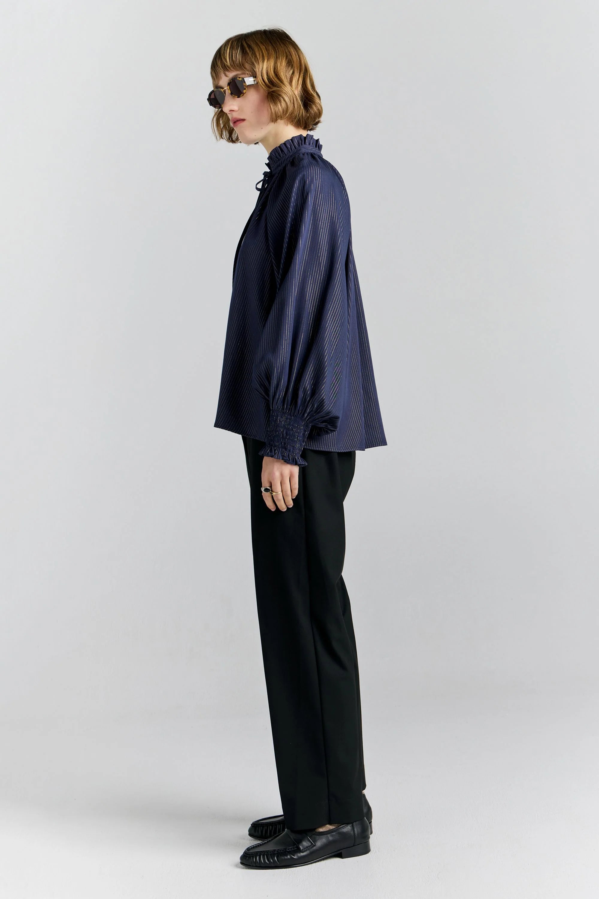 Karen Walker Province Blouse // Navy
