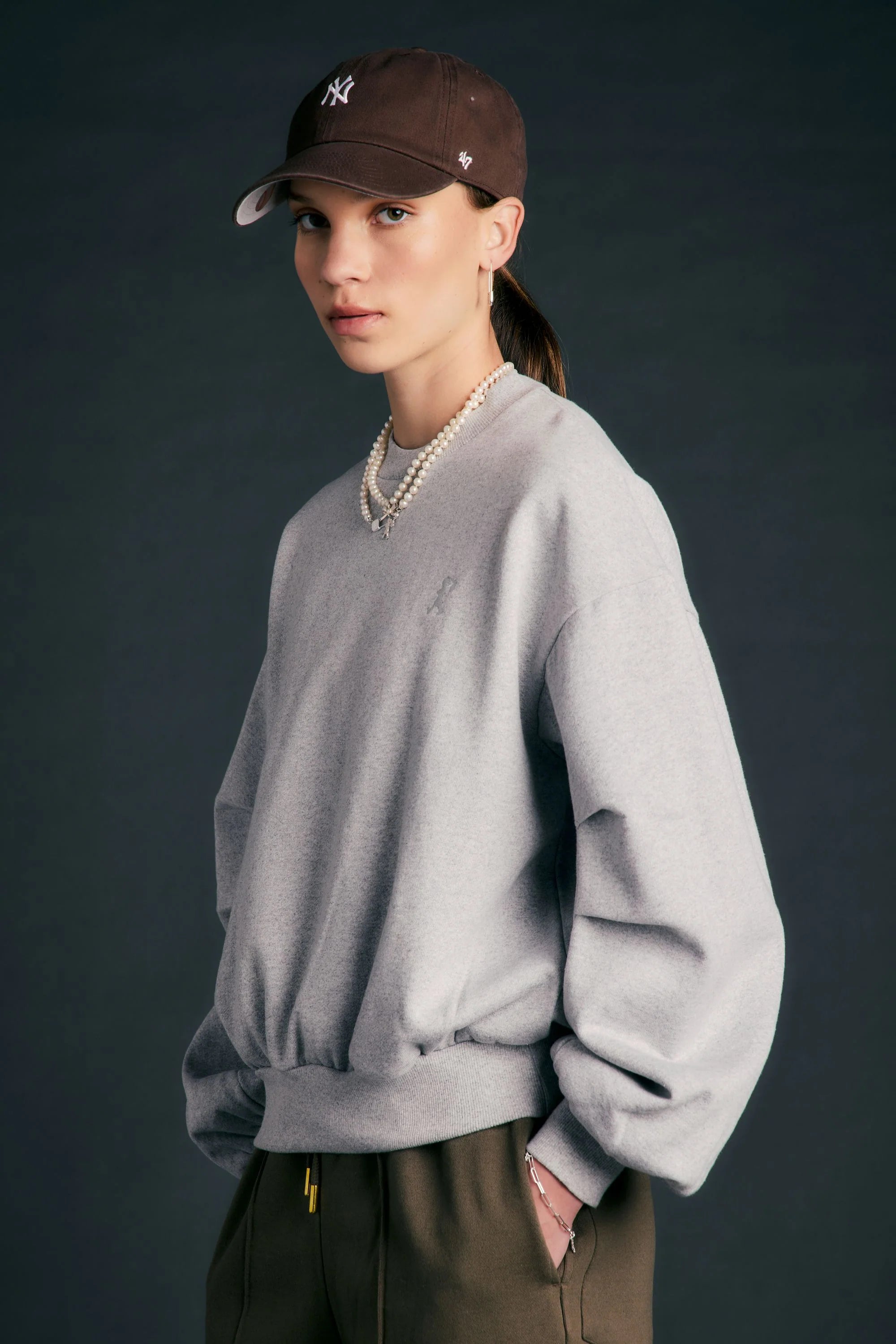 Karen Walker Campus Sweatshirt // Grey