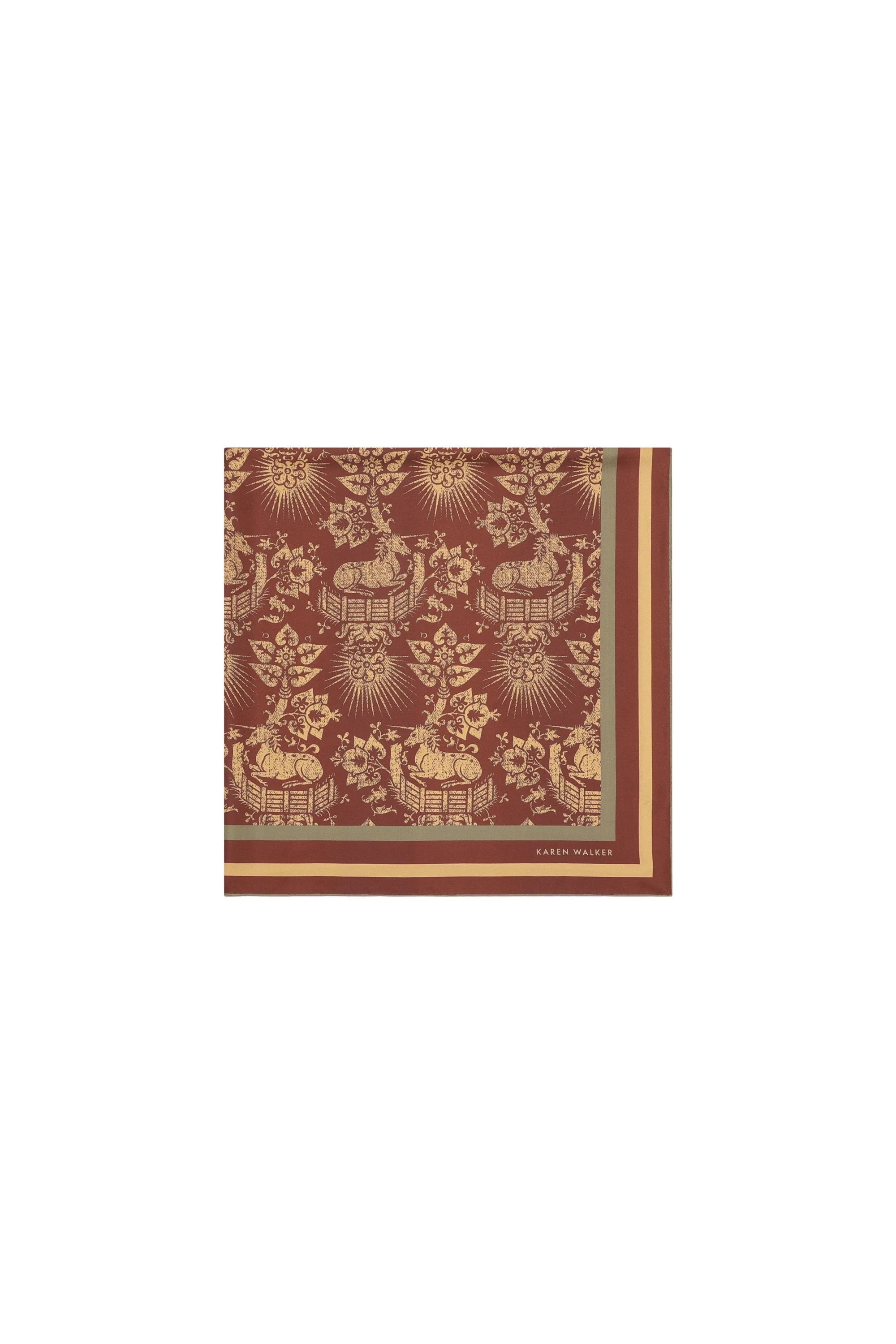 Karen Walker Unicorn Classic Silk Scarf // Multi Choc