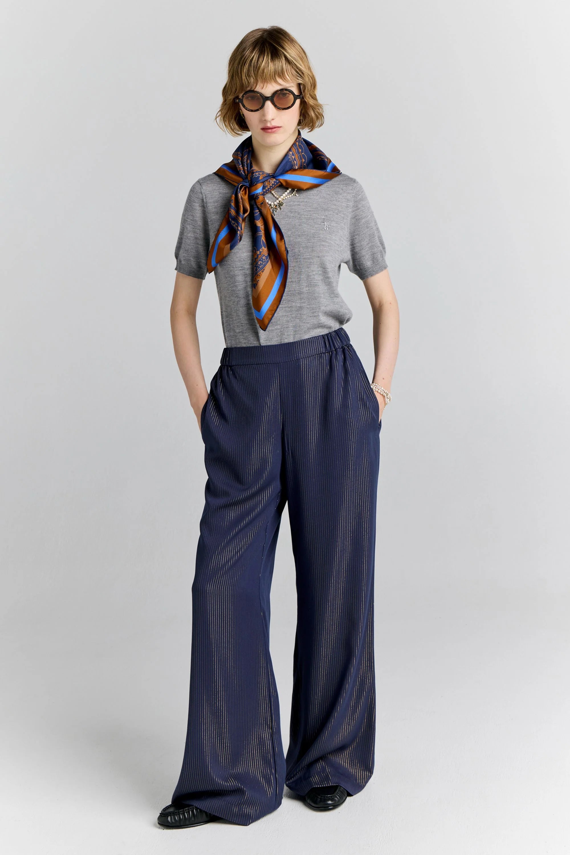Karen Walker Palazzo Pants // Navy