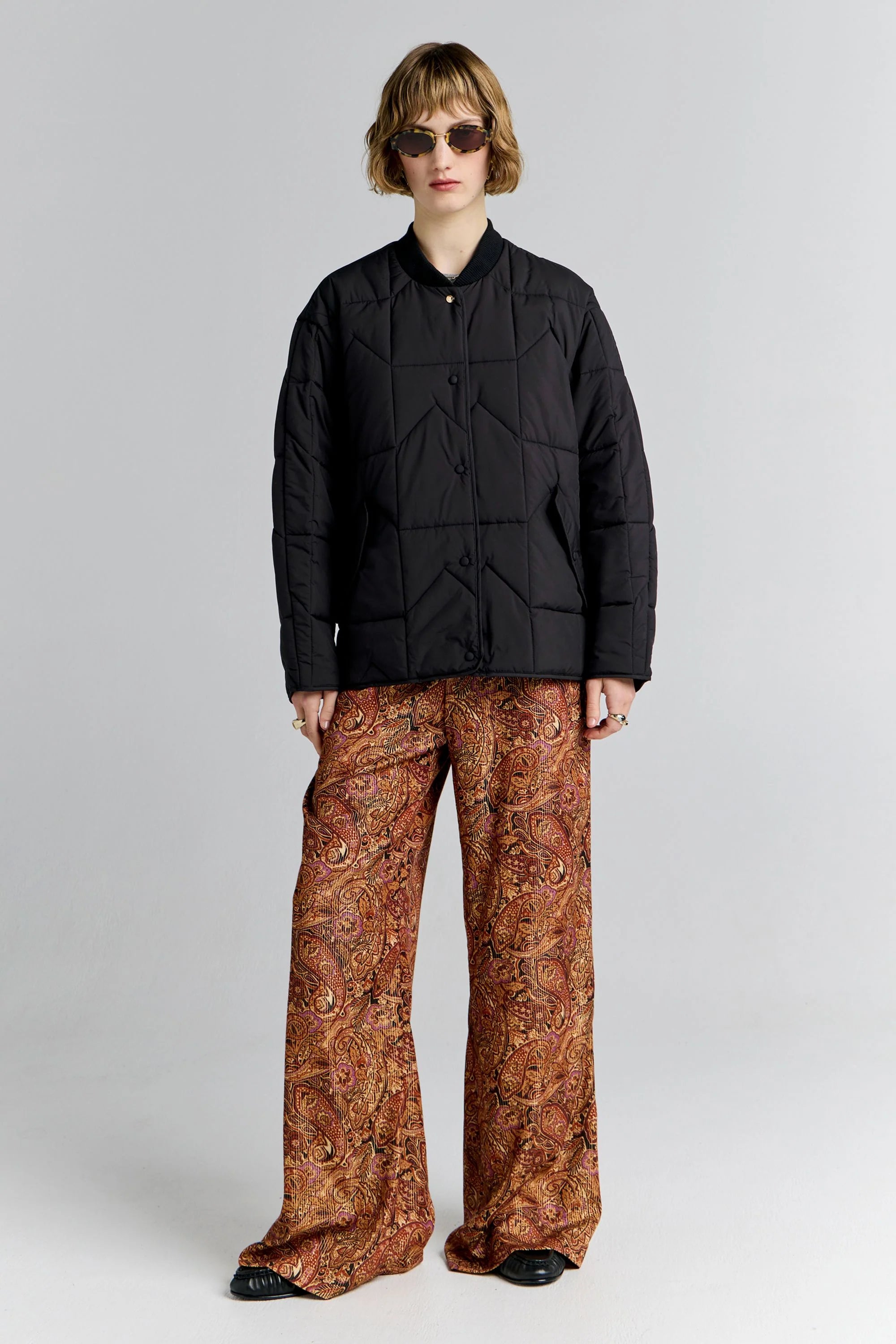 Karen Walker Quilted Monogram Jacket // Black, Brown