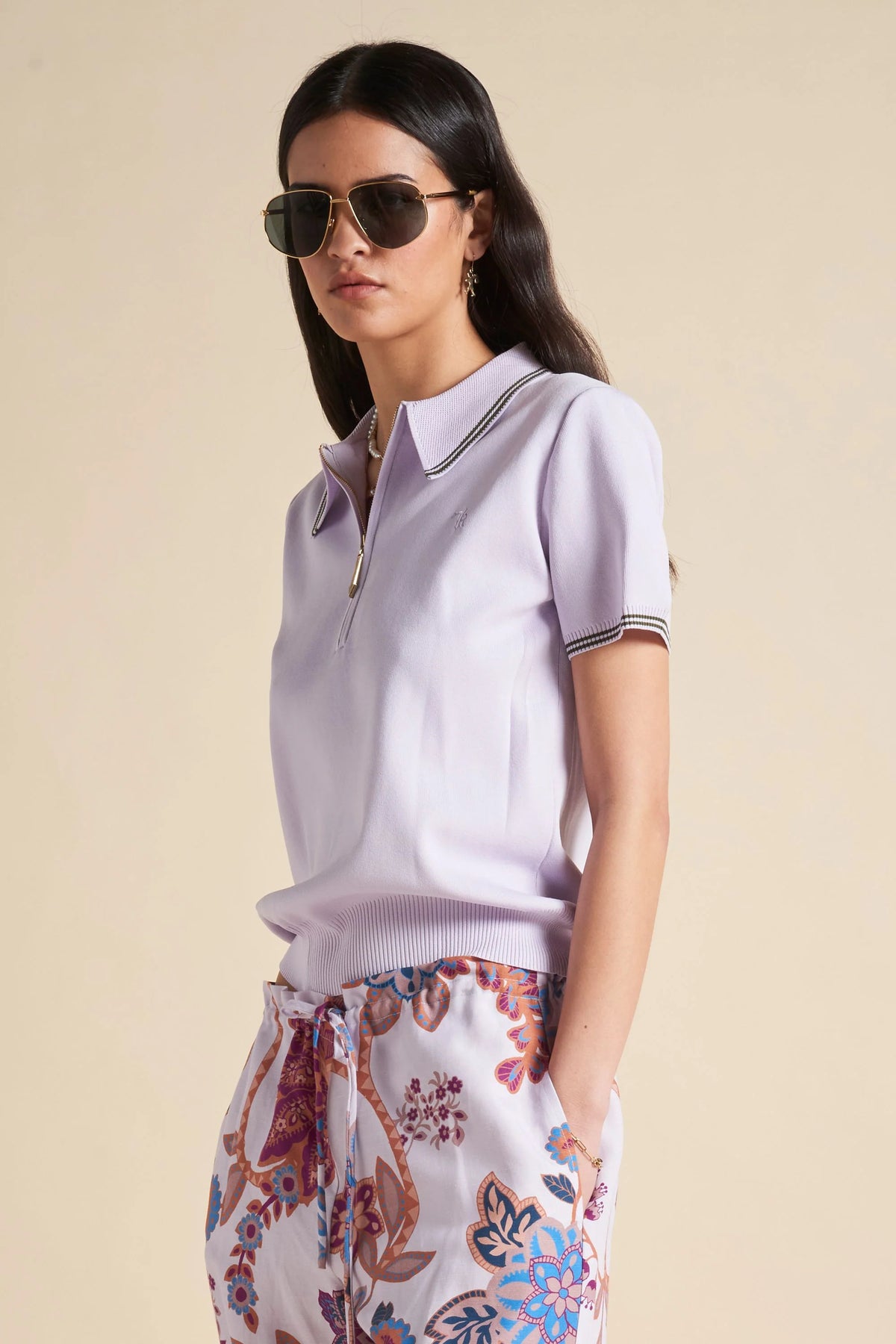 Karen Walker Runaway Knit Polo // Lilac