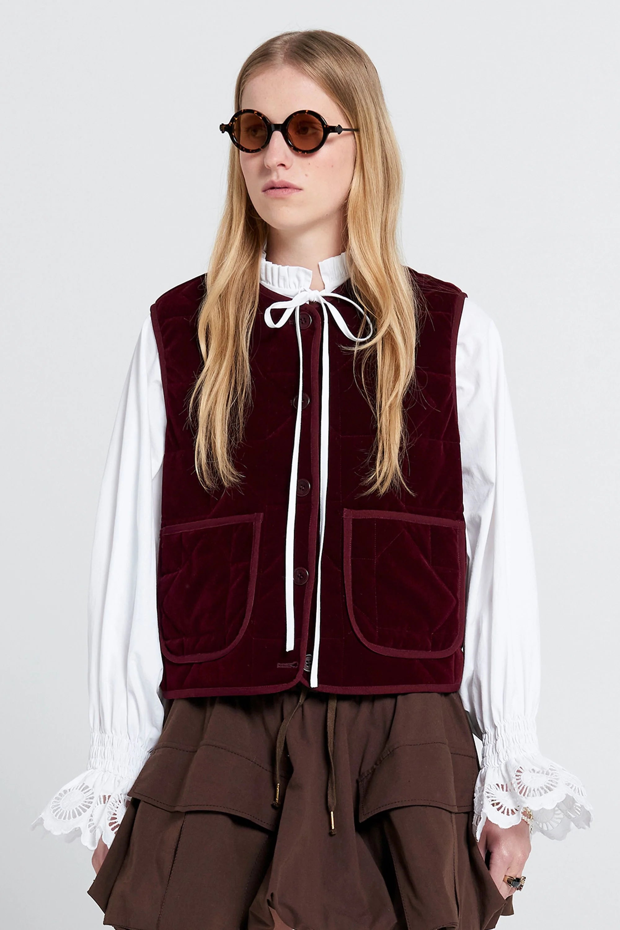 Karen Walker Ashford Vest // Merlot