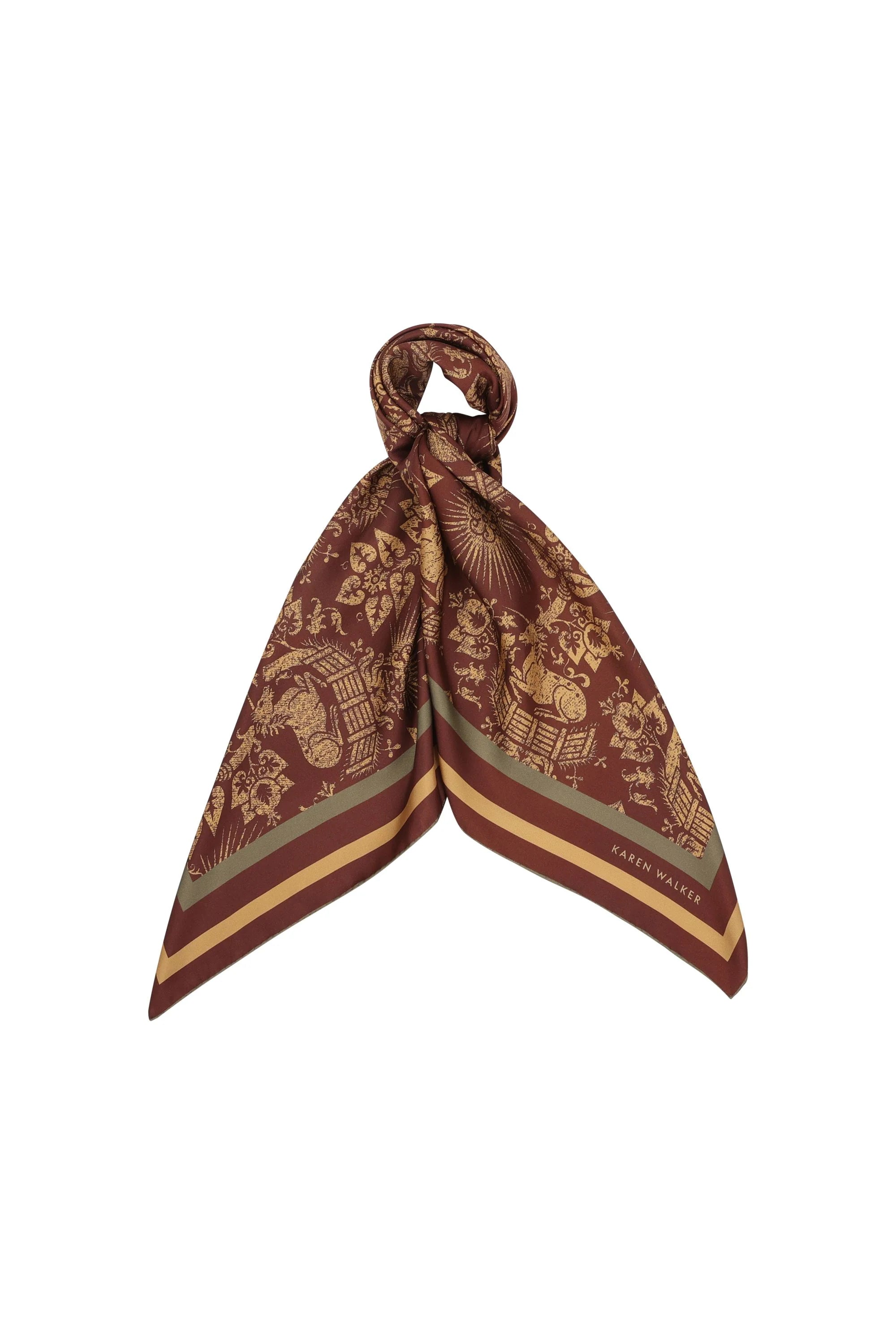 Karen Walker Unicorn Classic Silk Scarf // Multi Choc