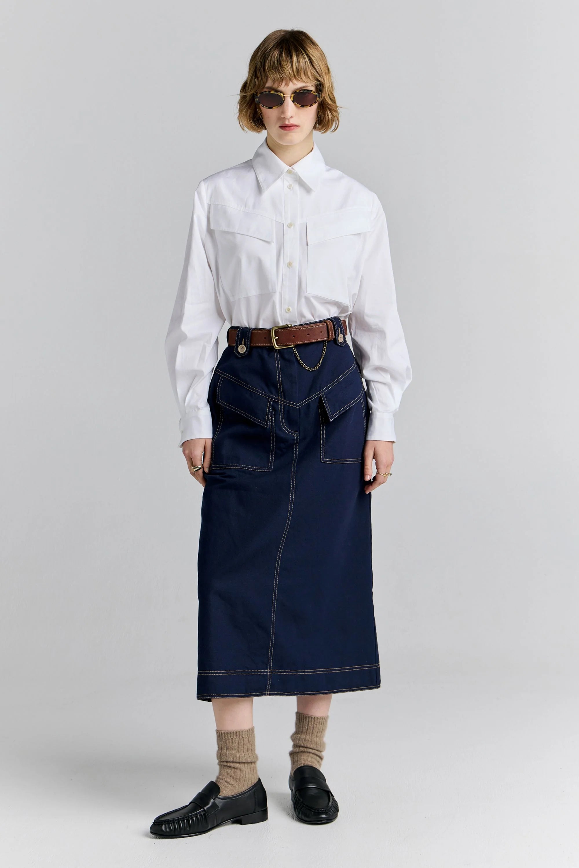 Karen Walker Wayfare Skirt // Navy