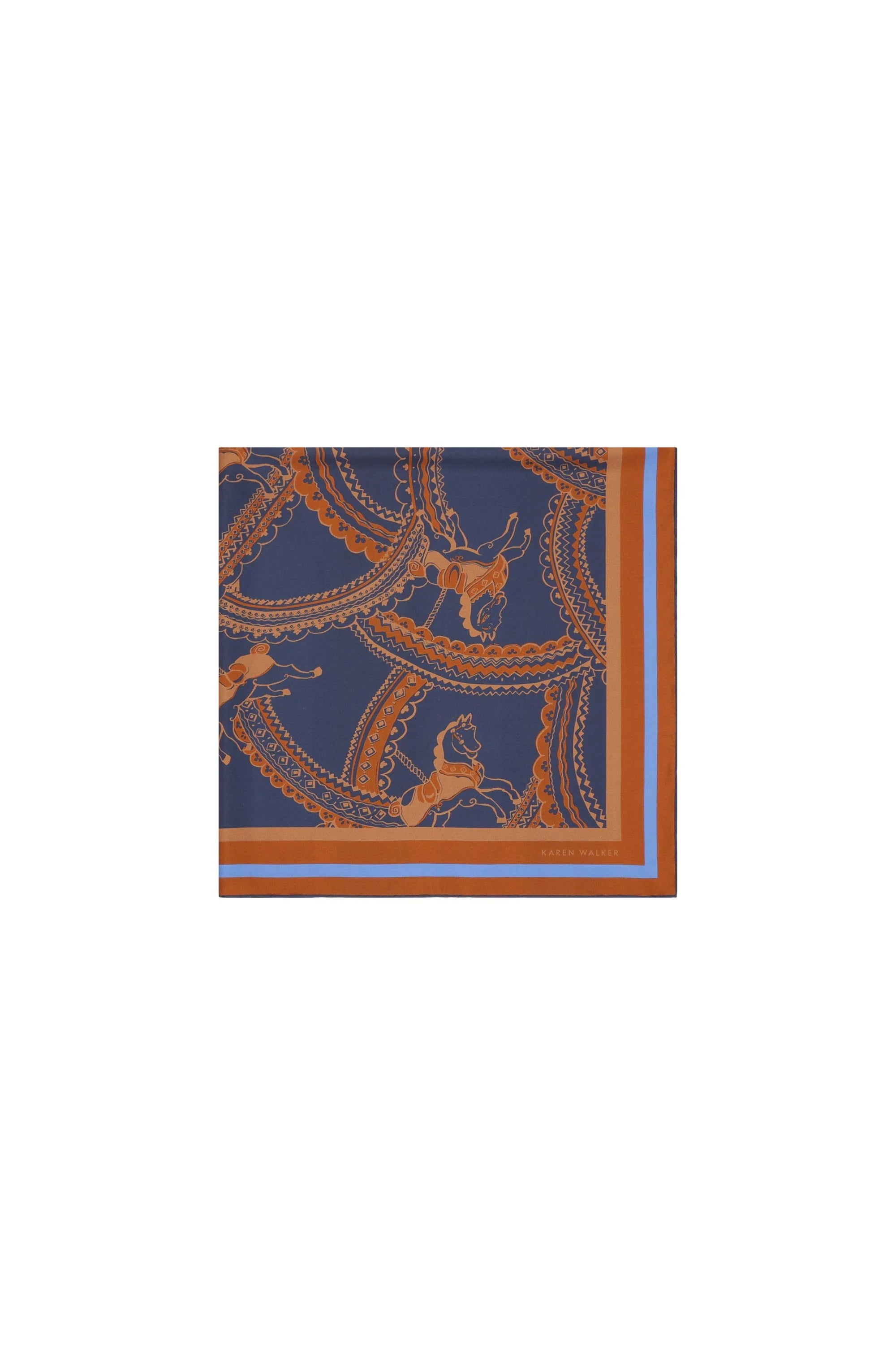 Karen Walker Carousel Classic Silk Scarf // Navy Multi